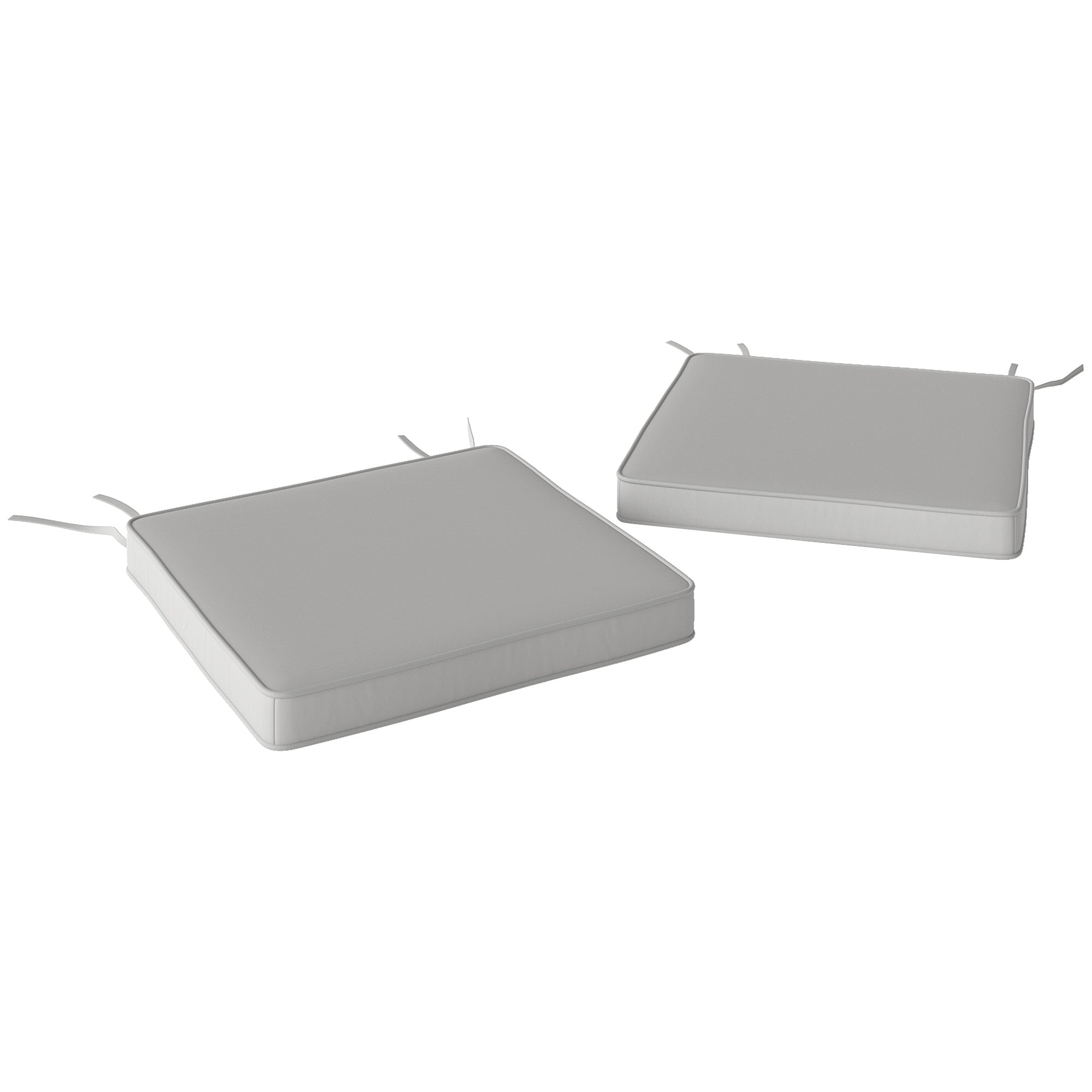 Outsunny Set of 2 Garden Chair Cushions - Light Grey - North Peak Garden Furniture