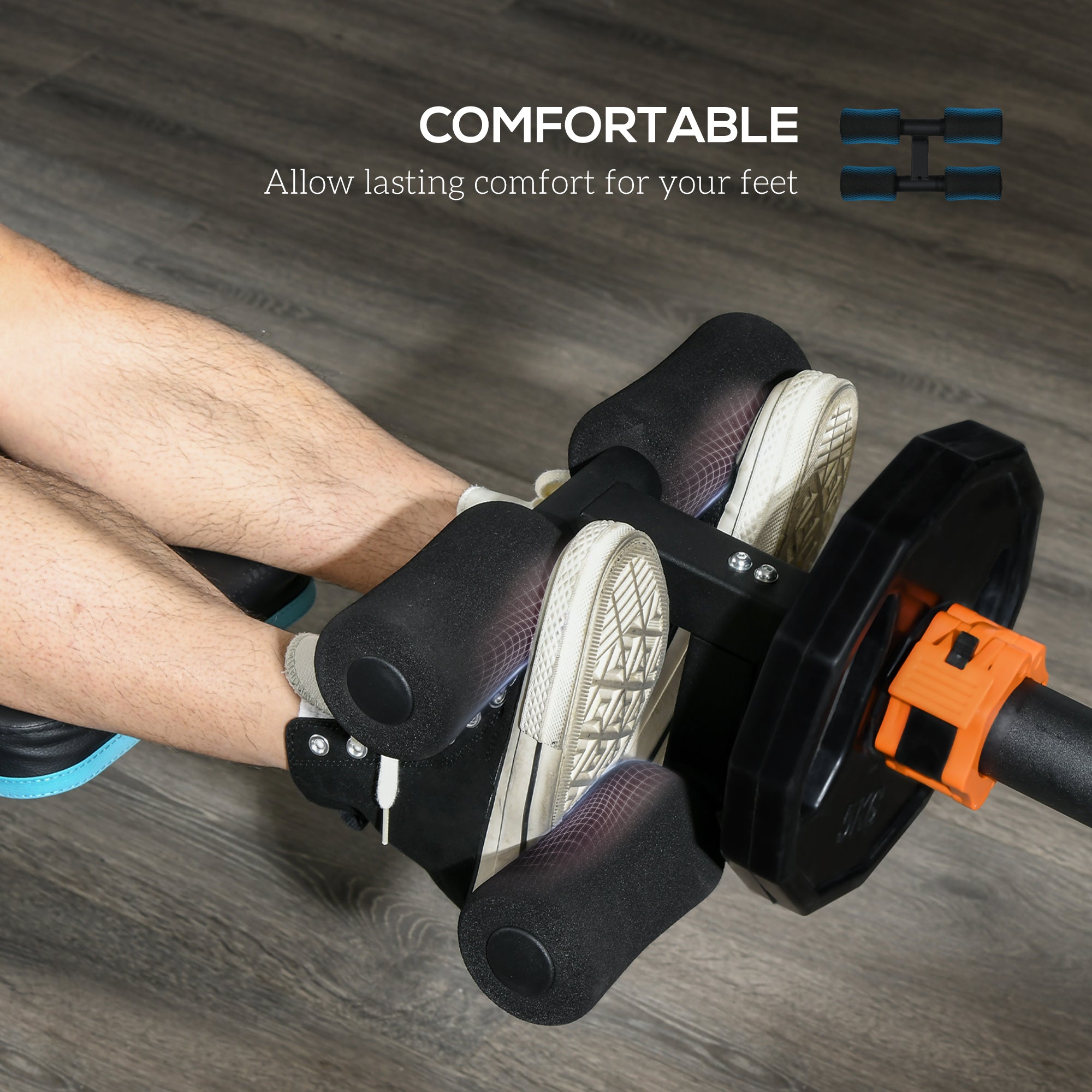 SPORTNOW Tibialis Trainer Tib Bar for Strengthening Calves Shins Ankles, Fits 5cm Weight Plates - North Peak Garden Furniture