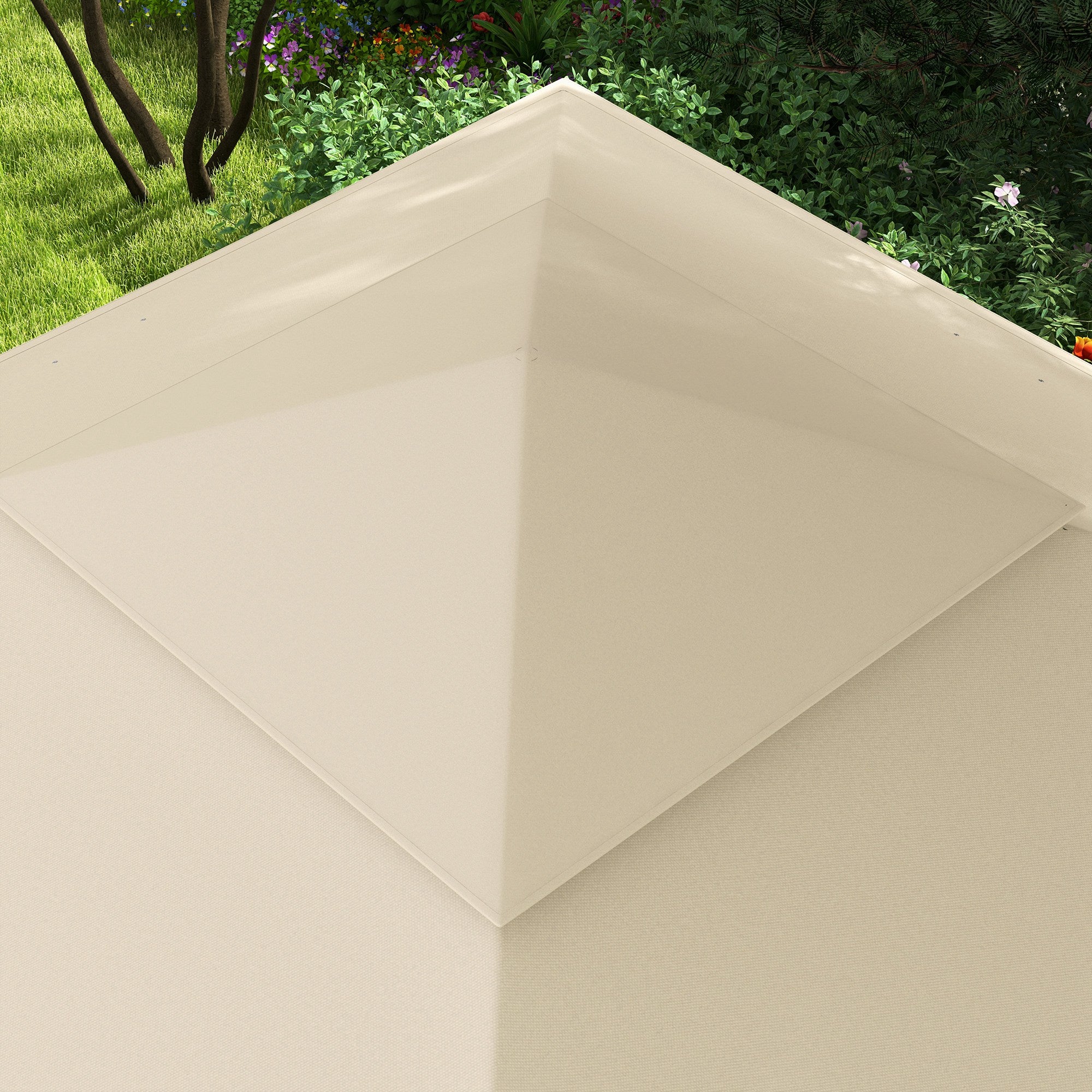 Outsunny 3 x 3(m) Pop Up Gazebo, Double-roof Garden Tent with Netting and Carry Bag, Party Event Shelter for Outdoor Patio, Cream White - North Peak Garden Furniture