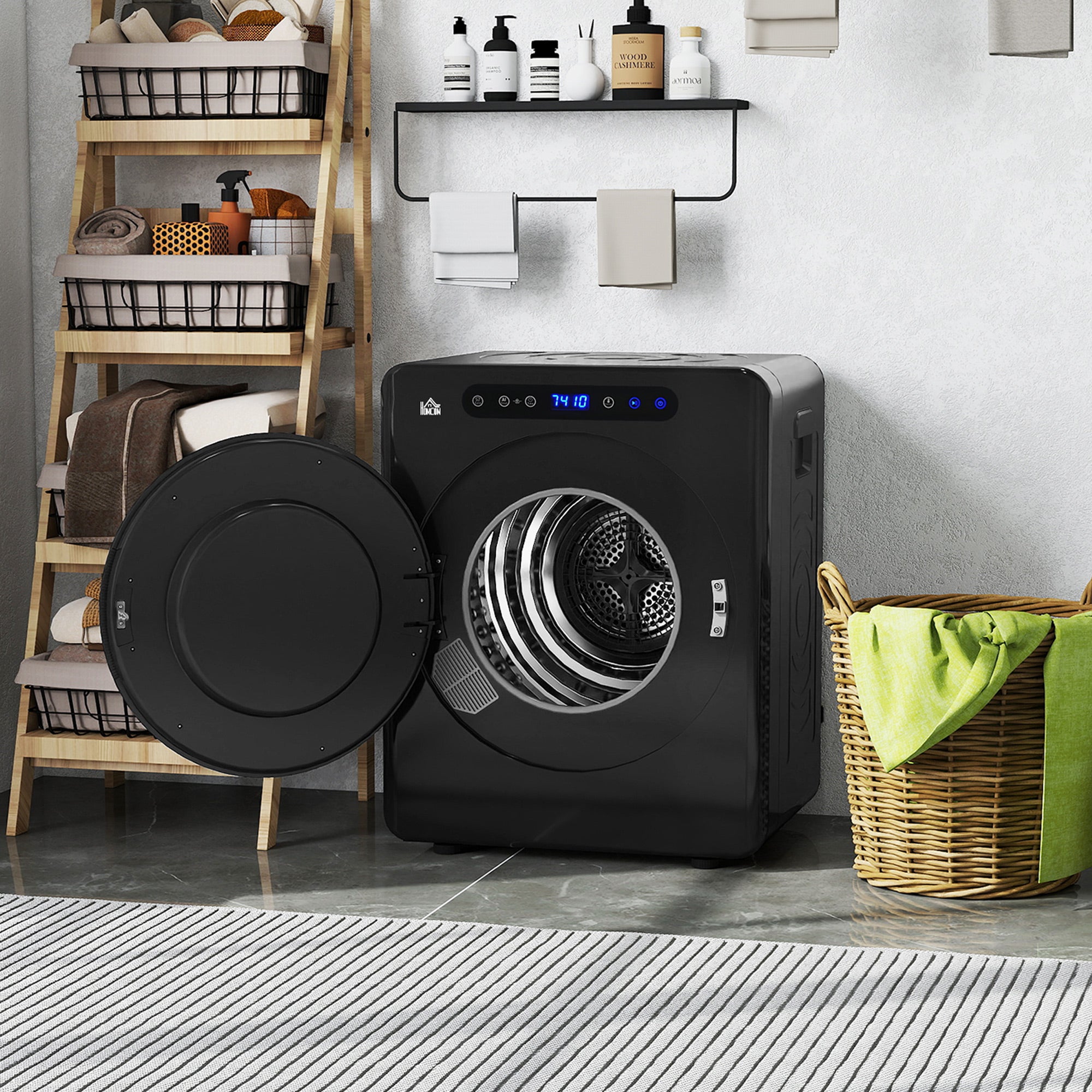 HOMCOM 4kg Compact 40-60℃  Tumble Dryer - Black