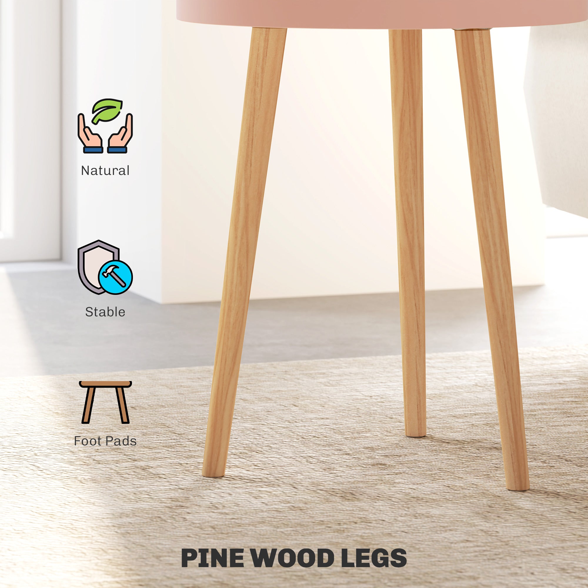 HOMCOM Three-Tier Tray Top Side Table - Multicoloured - North Peak Garden Furniture