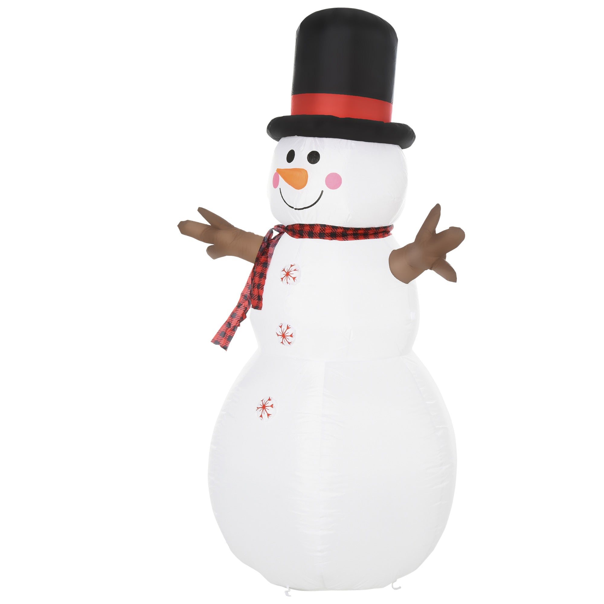 HOMCOM 6ft Giant Inflatable Snowman Christmas Decoration w/ LED Lights Accessories Cute Family Fun Seasonal Outdoor Indoor - North Peak Garden Furniture