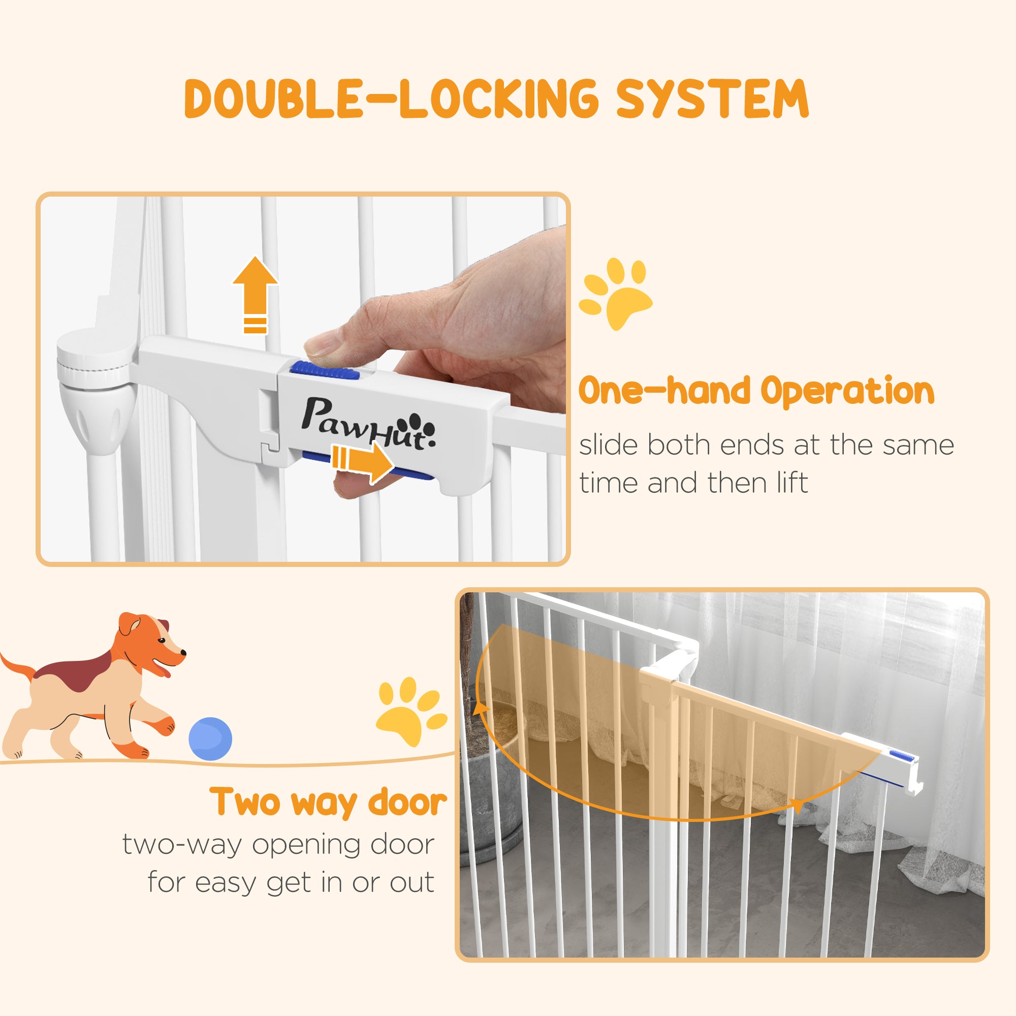 PawHut 6 Panels Foldable Dog Playpen, Puppy Pen Crate with Door - White - North Peak Garden Furniture