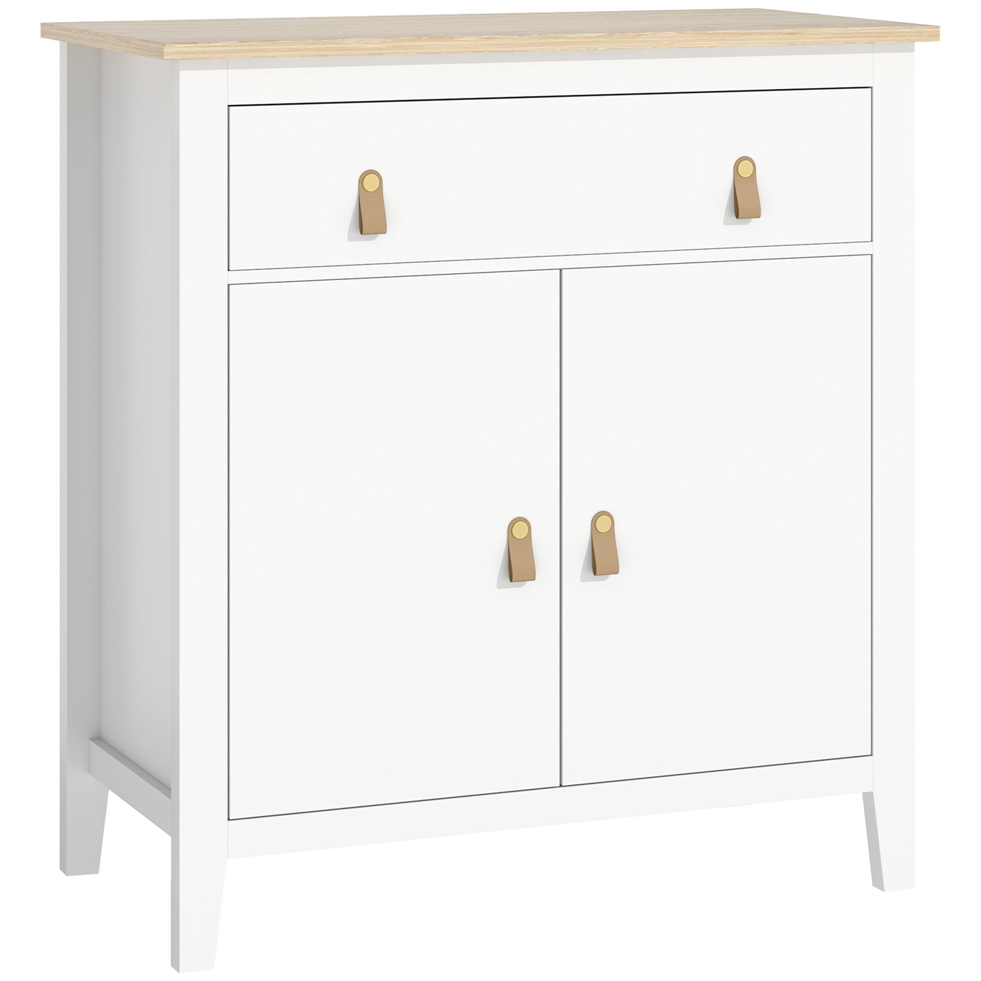 HOMCOM Farmhouse Style Sideboard - White - North Peak Garden Furniture