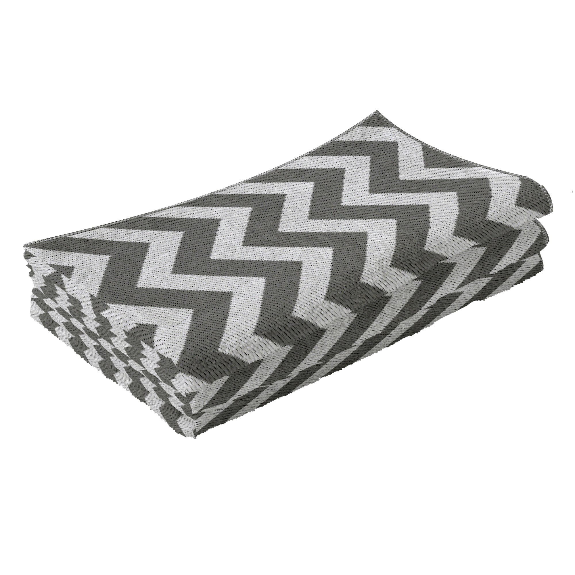 Outsunny Reversible Outdoor Rug, 1.2 x 1.8m Patio Carpet, Waterproof Plastic Rug for Garden, Deck, Picnic, Beach, Camping, Grey and White - North Peak Garden Furniture