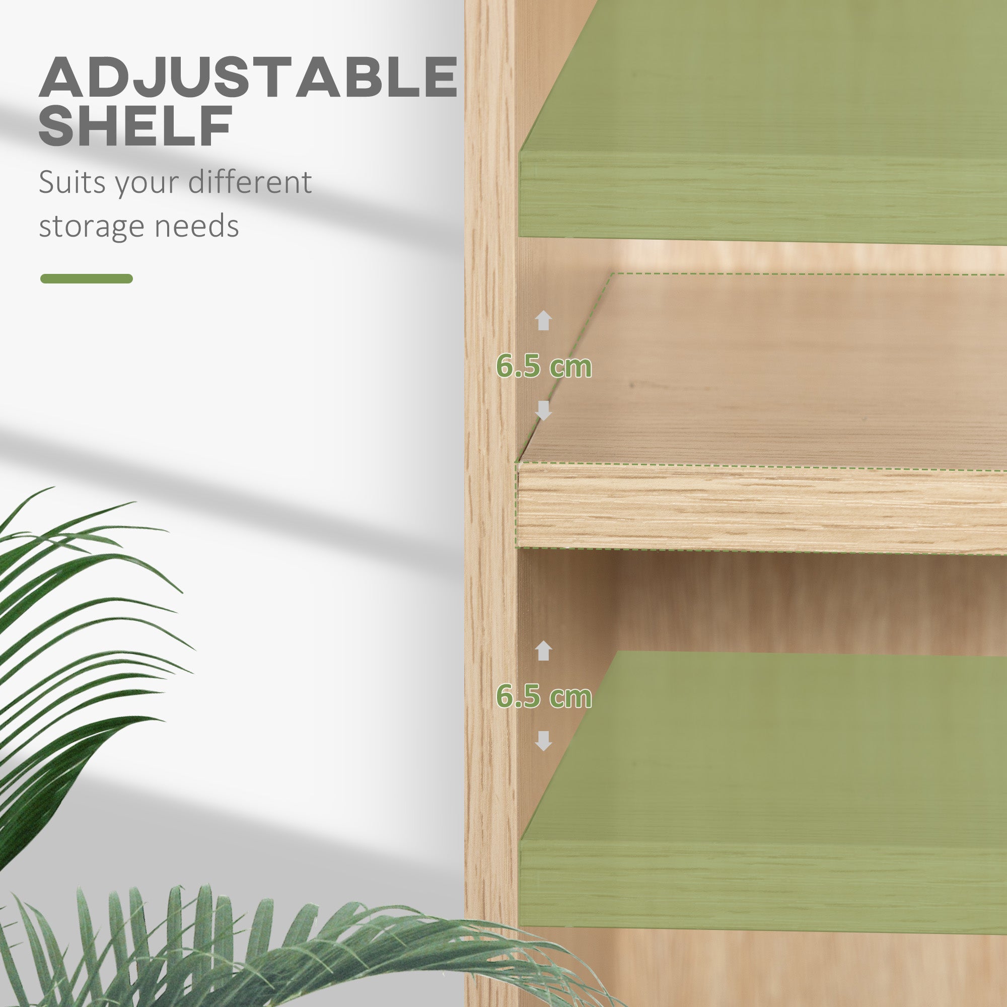 HOMCOM 2 Tier Bookshelf, Low Bookcase with Adjustable Shelf, 2 Compartments for Home Office, Living Room, Study, Natural - North Peak Garden Furniture
