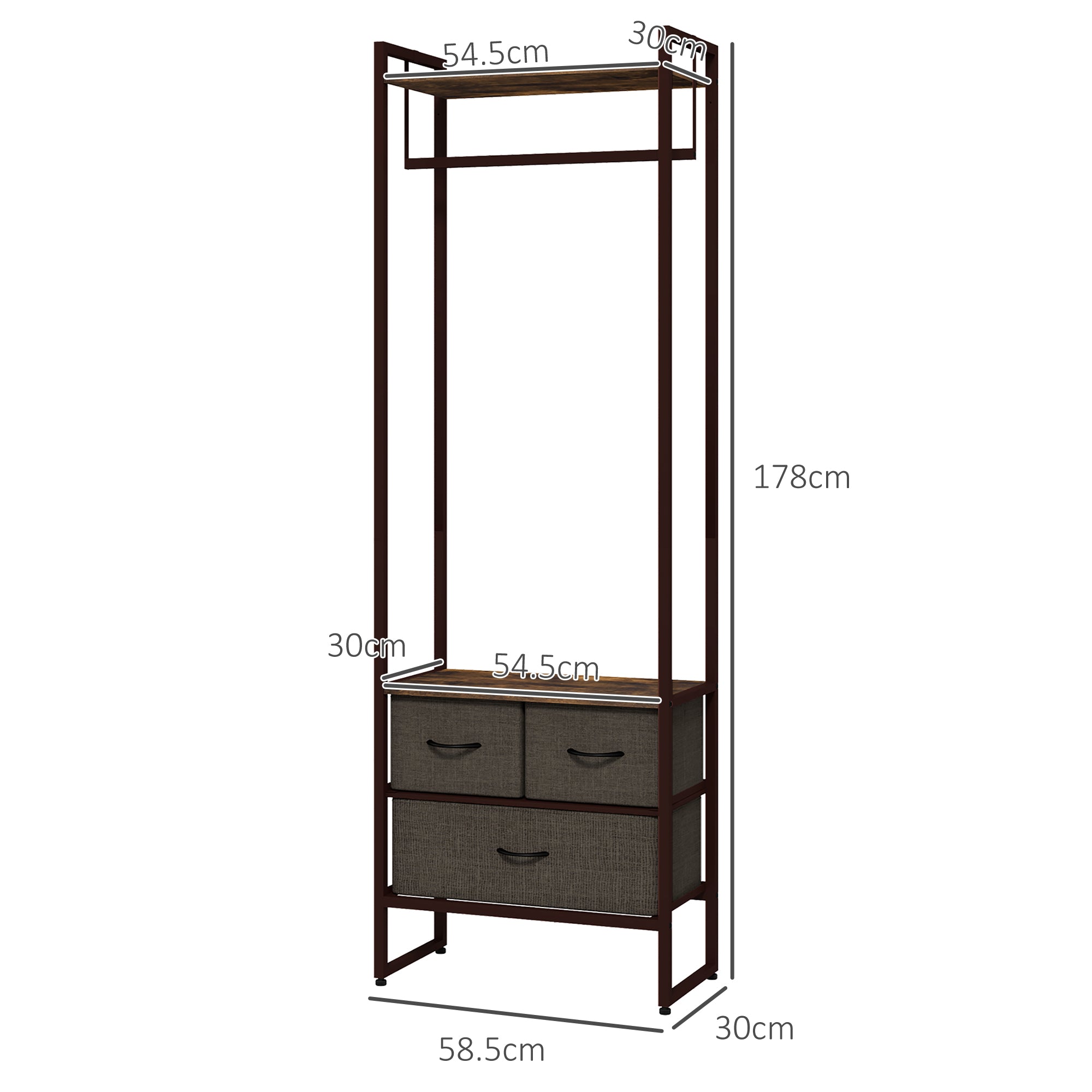 HOMCOM Compact Clothes Rail, with Drawers and Shelf - North Peak Garden Furniture