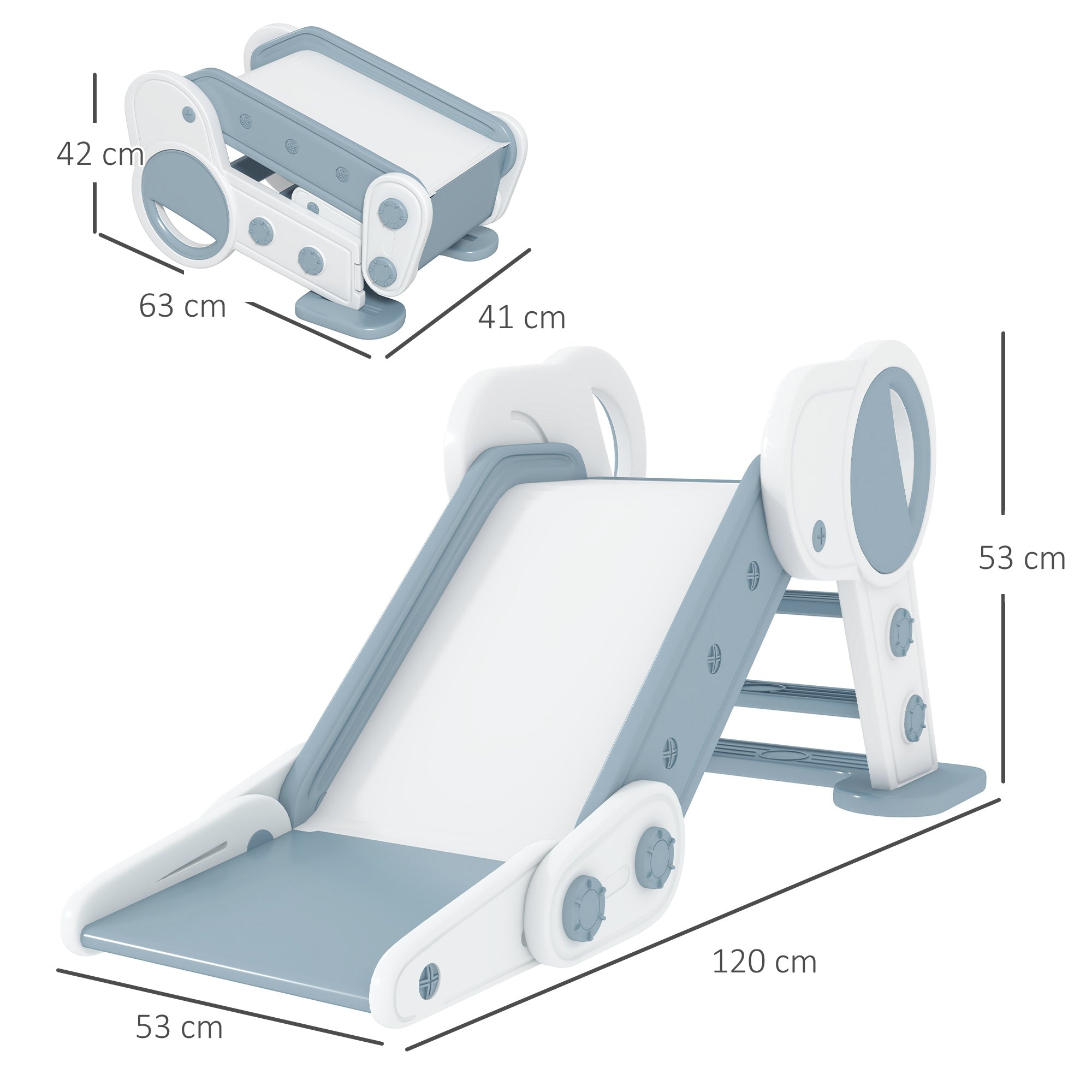 AIYAPLAY Foldable Kids Slide, Freestanding Baby Slide, for Ages 1.5-3 Years