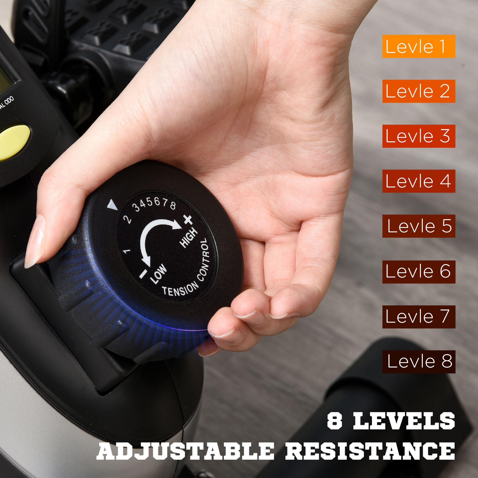 HOMCOM Portable Pedal Exerciser, Mini Exercise Bike with 8 Levels Magnetic Resistance and LCD Display, Cycle Leg Exerciser Sitting Down - North Peak Garden Furniture