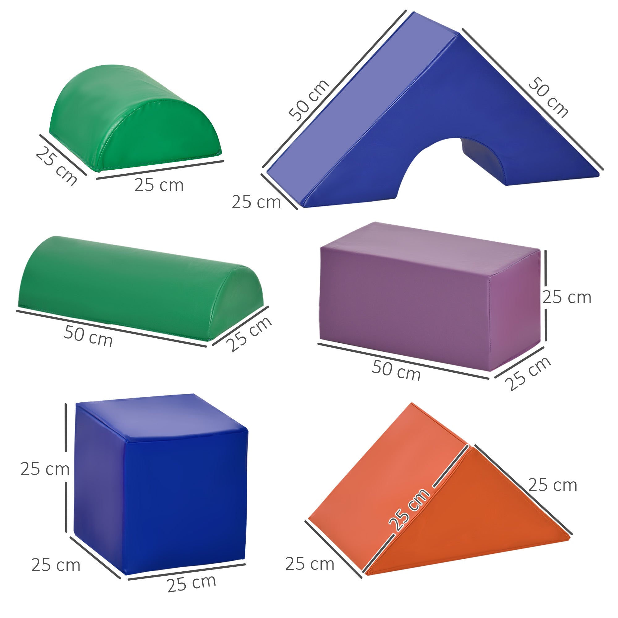HOMCOM 11 Piece Soft Play Equipment for Toddlers, Soft Play Set Kids Foam Blocks Toys for Climb and Crawl, Multi-colored - North Peak Garden Furniture