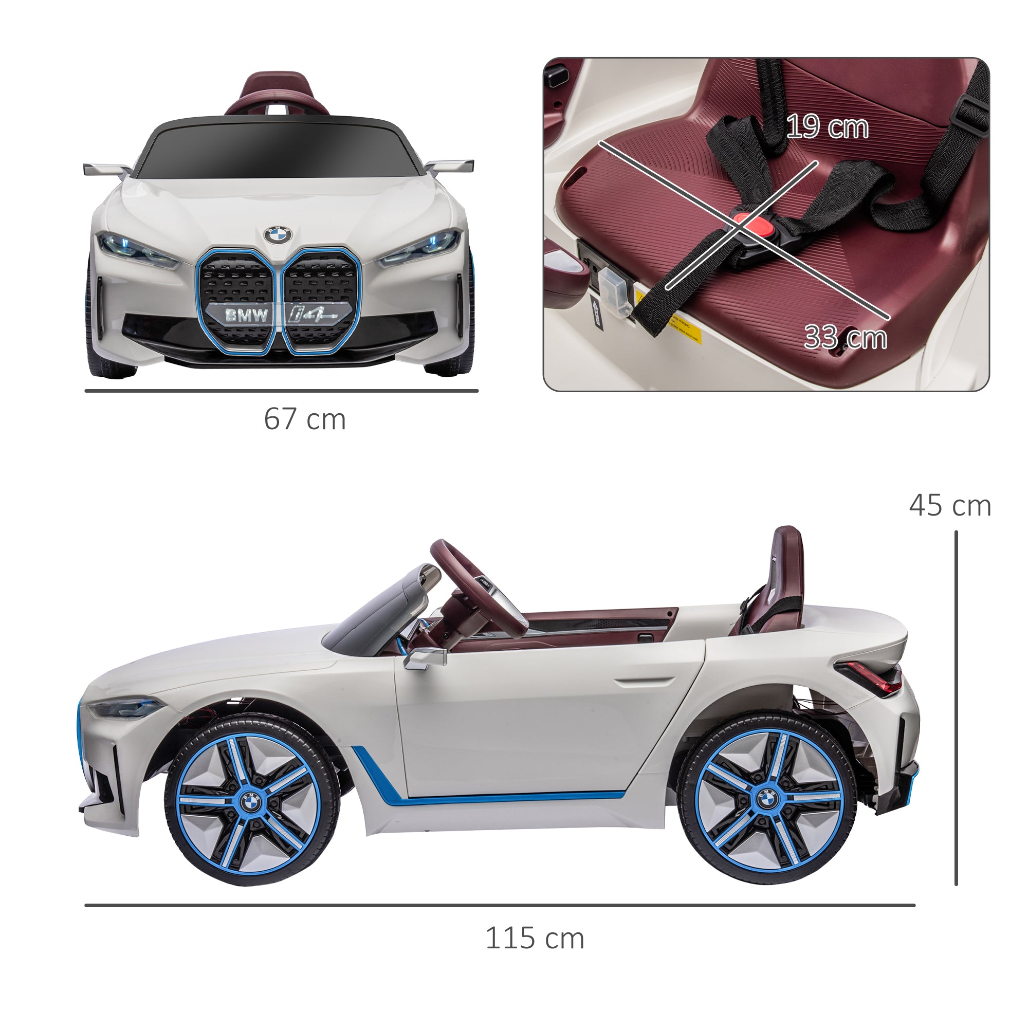 HOMCOM BMW i4 Licensed 12V Kids Electric Ride-On Car - North Peak Garden Furniture