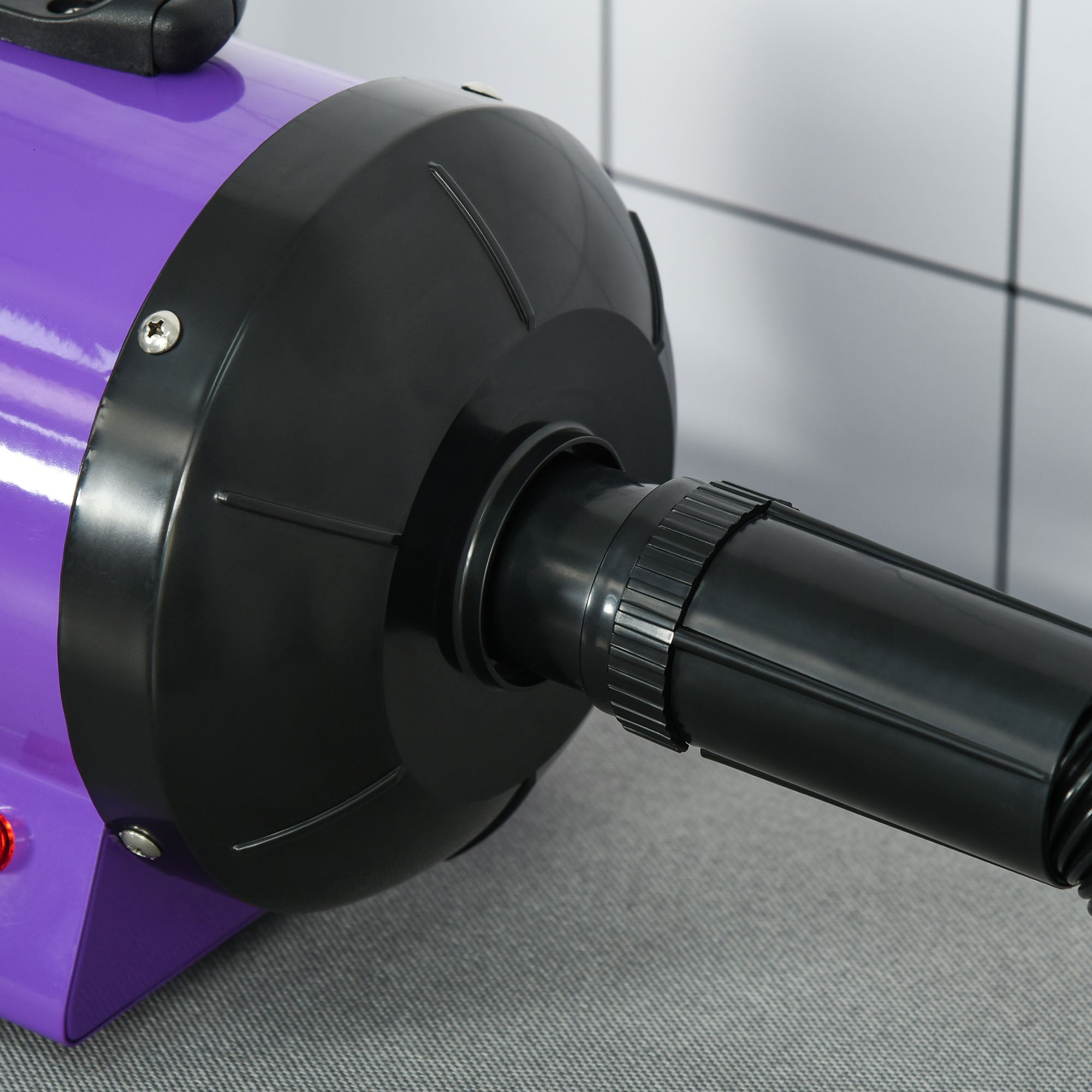 PawHut 2800W Dog Hair Dryer Pet Grooming Blaster Water Blower Dryer w/ 3 Nozzles, Purple - North Peak Garden Furniture