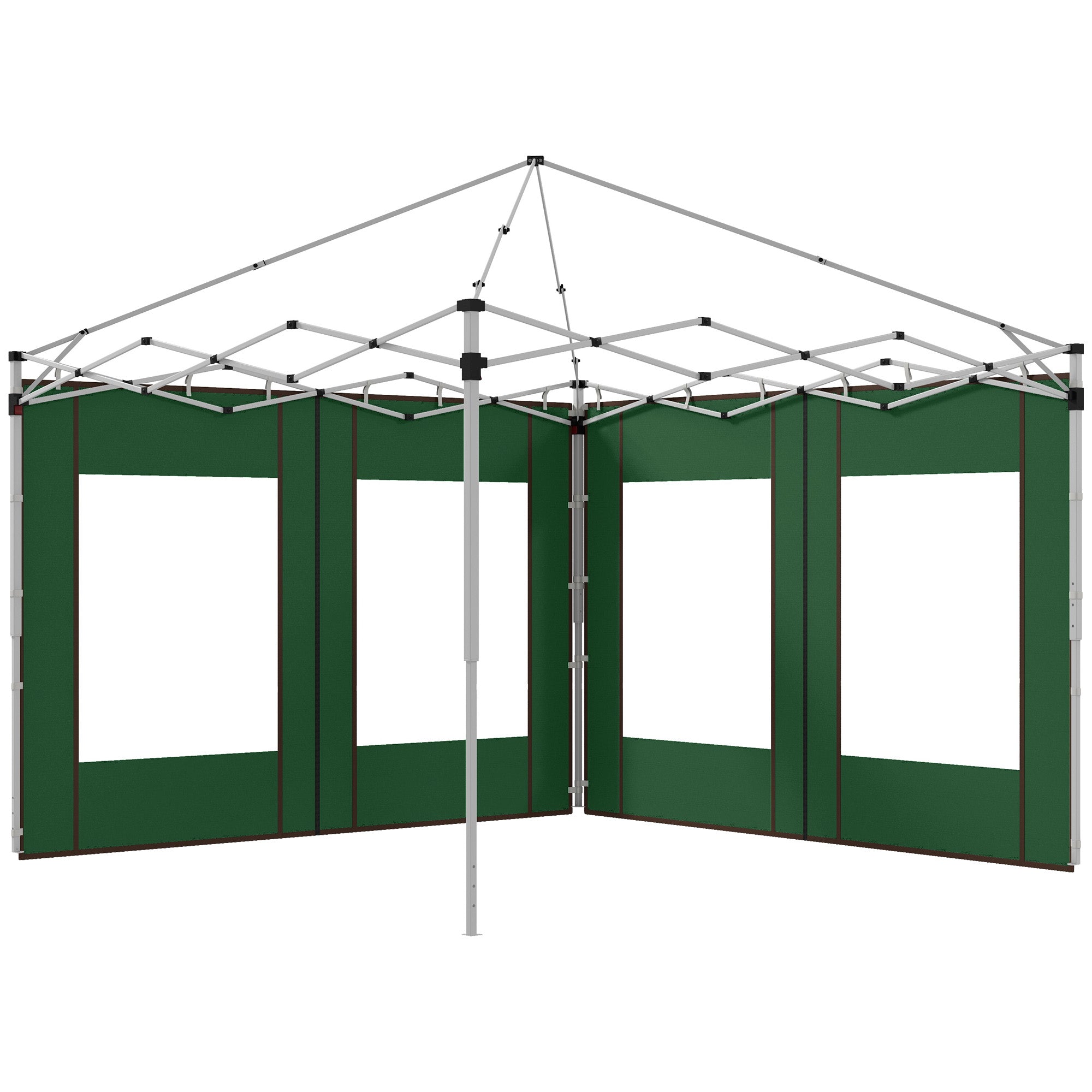 Outsunny Set of Two 295cm Replacement Canopy Walls - Green - North Peak Garden Furniture