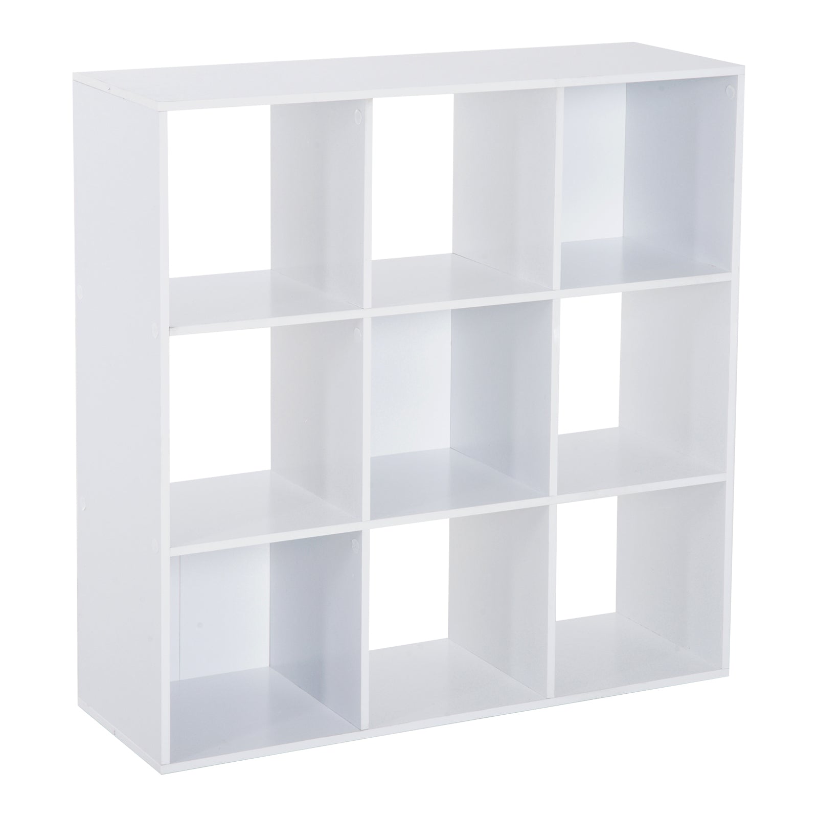 HOMCOM Wooden 9 Cube Storage Cabinet Unit 3 Tier Bookcase Shelves Organiser Rack Display  - White