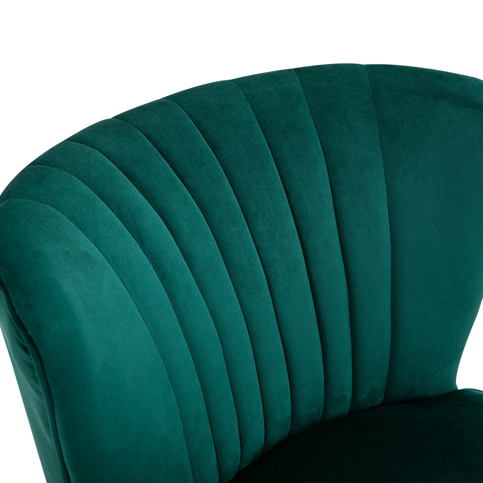 HOMCOM Modern Accent Chair, Fabric Living Room Chair with Rubber Wood Legs and Thick Padding, Green - North Peak Garden Furniture