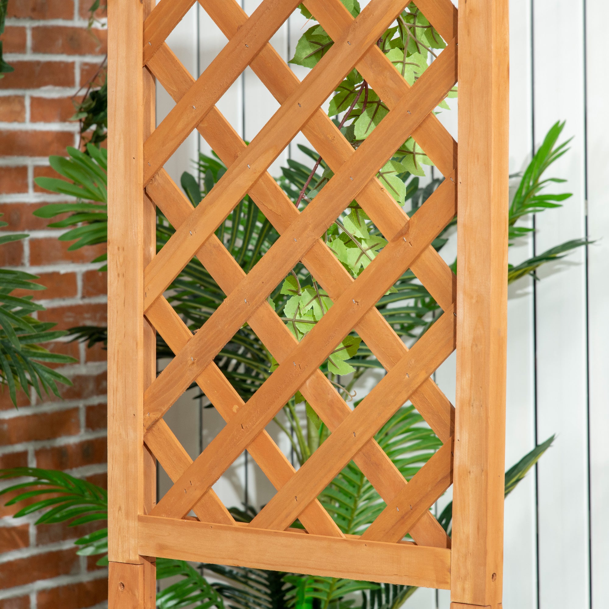 Outsunny Patio Garden Bench, Natural Wooden Garden Arbour with Seat for Vines/Climbing Plants, Natural - North Peak Garden Furniture