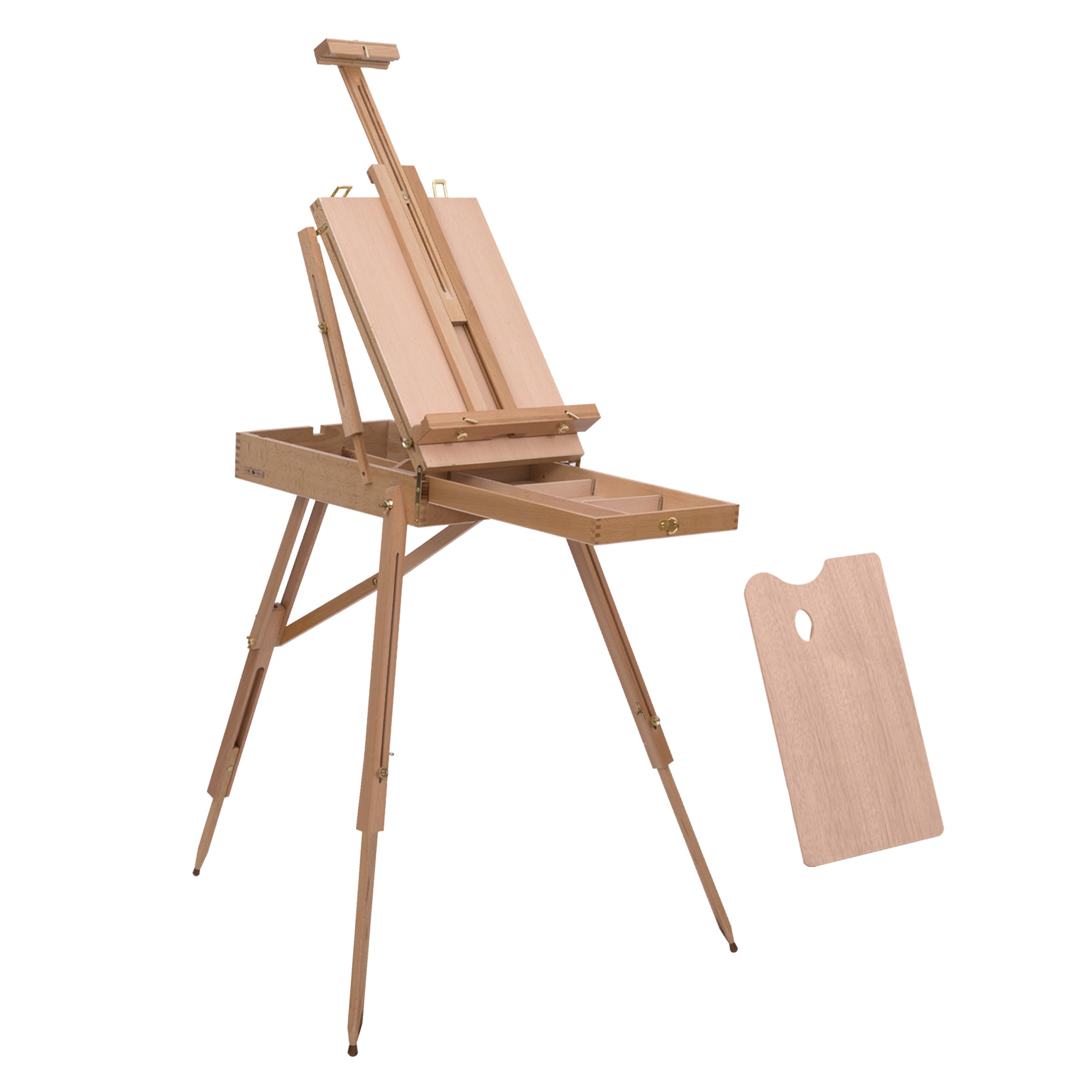 HOMCOM Wooden Art Easel Tripod Sketch Artist Painters Craft Portable Folding Drawing Board Lightweight - Natural Wood