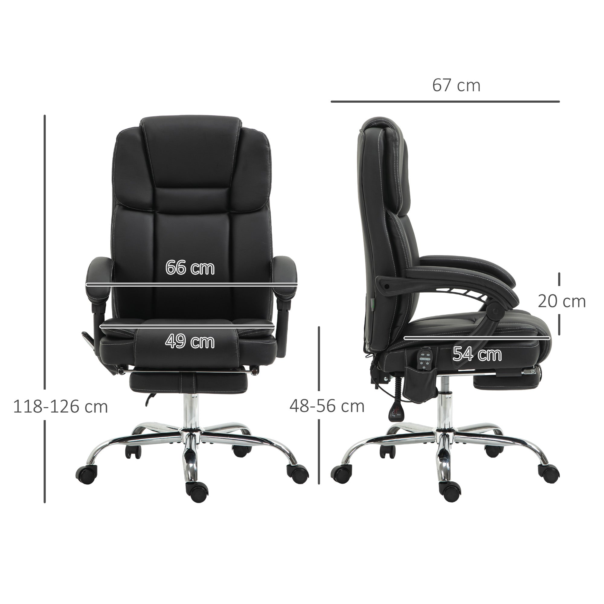 Vinsetto Six Point Vibrating Massage Office Chair - Black - North Peak Garden Furniture