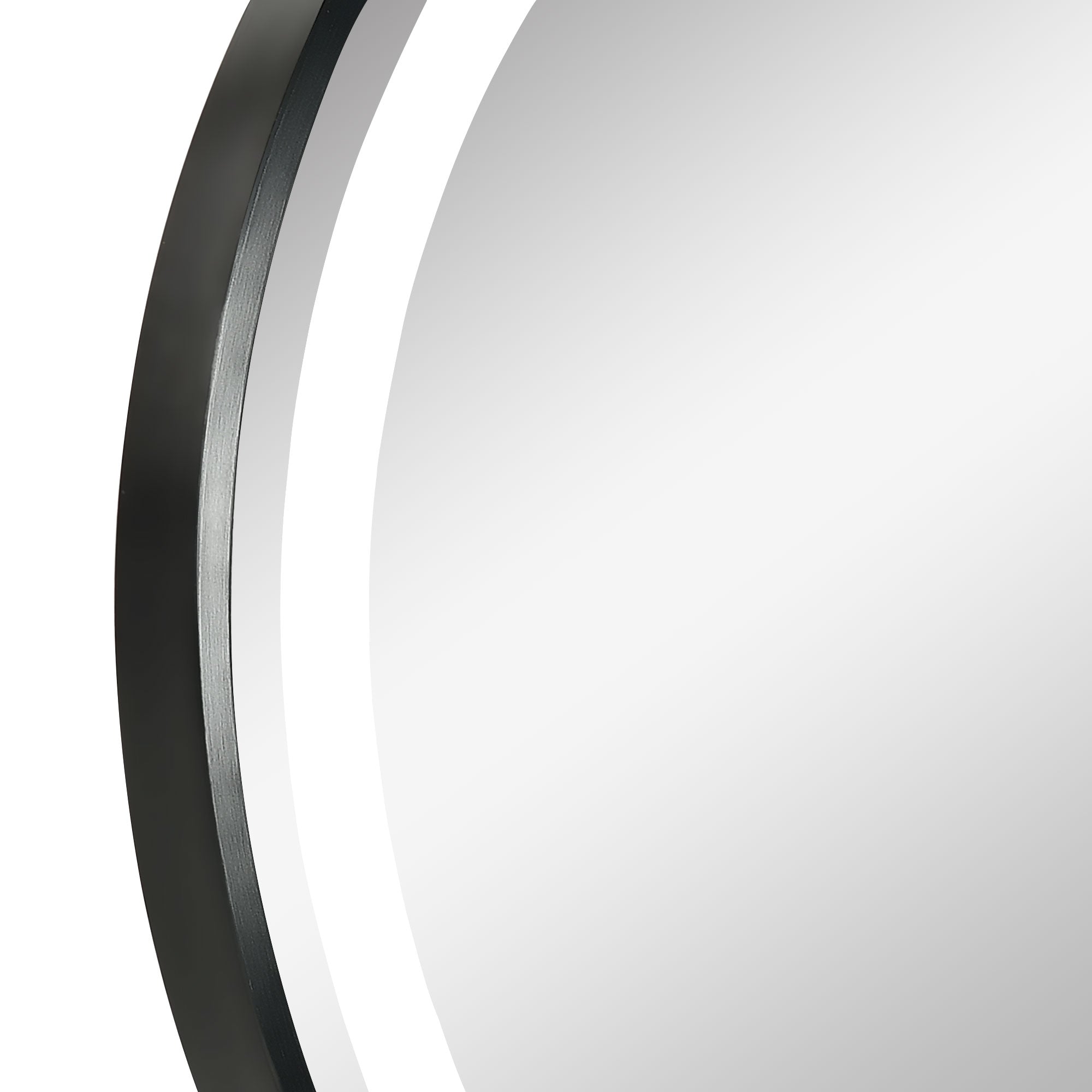 kleankin Round LED Bathroom Mirror, Dimmable Lighted Wall-Mounted Mirror with 3 Temperature Colours, Memory Function, Hardwired - North Peak Garden Furniture