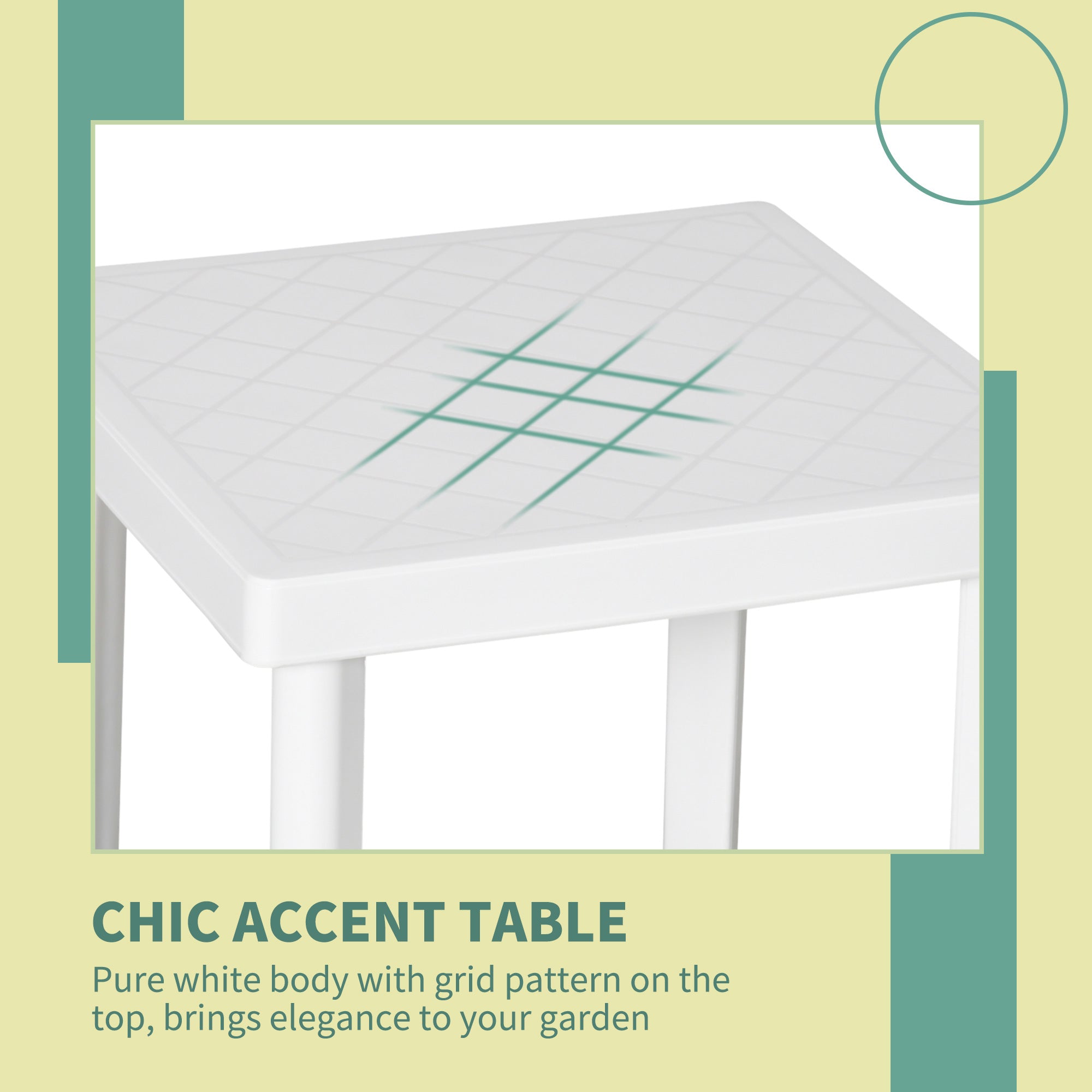 Outsunny 3pcs Garden Furniture Set Outdoor Furniture Set Dining Table, 2 Lounge Chairs and 1 Garden Side Table White - North Peak Garden Furniture