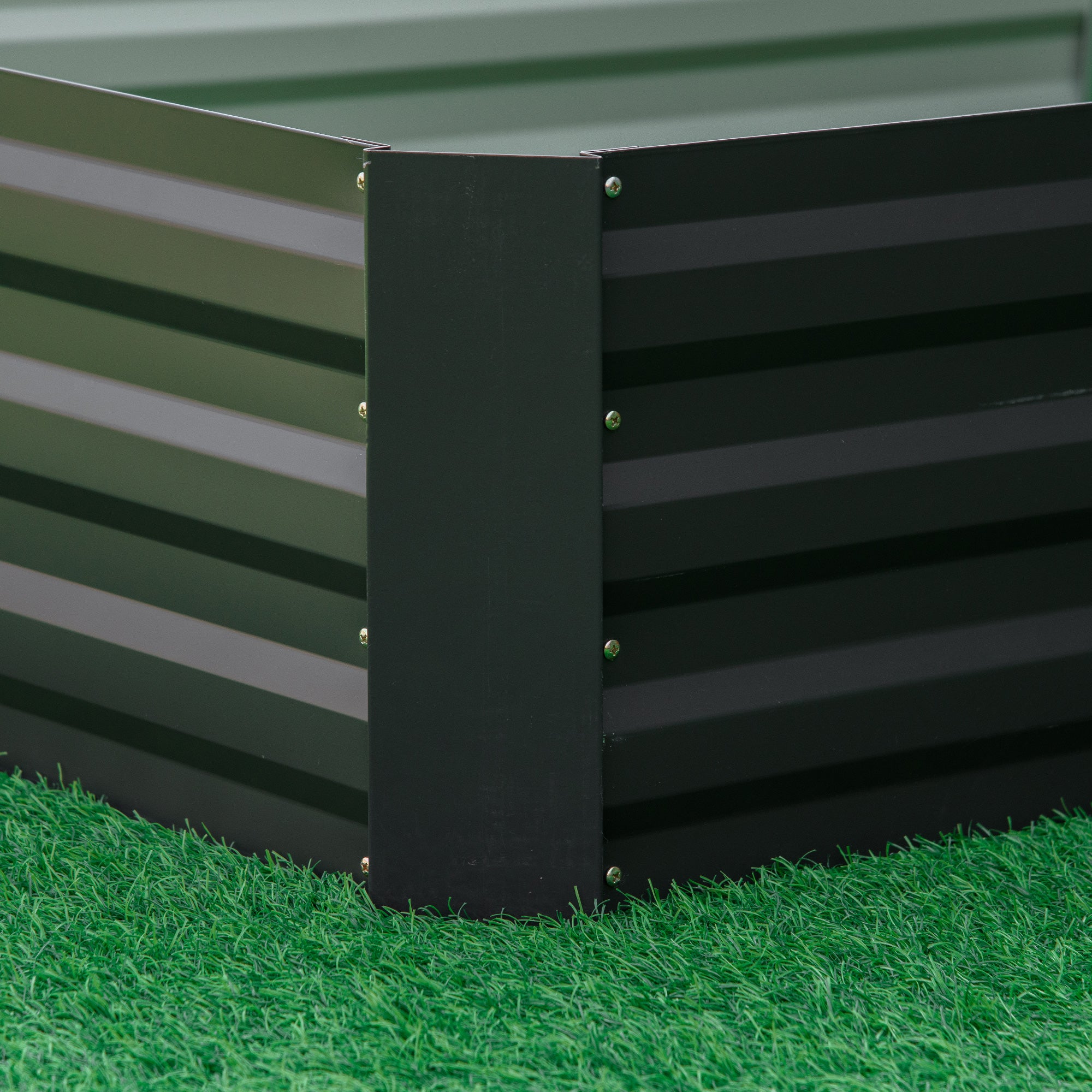 Outsunny Metal Raised Garden Bed Planter Box Outdoor Planters for Growing Flowers, Herbs, Grey, 241x90.5x30cm - North Peak Garden Furniture