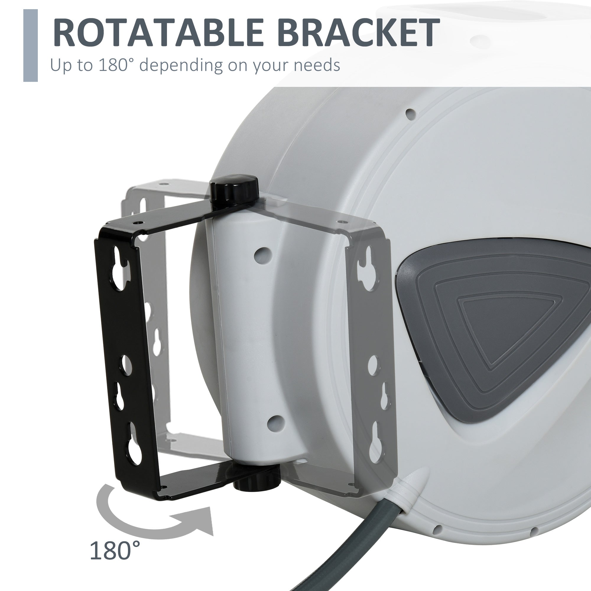 DURHAND Retractable Air Hose Reel 10m+ 90cm Hose Diameter 3/ 8" 9.5mm, Hose Connector 1/ 4" BSP, Wall Mount Auto Rewind Hose- Reel