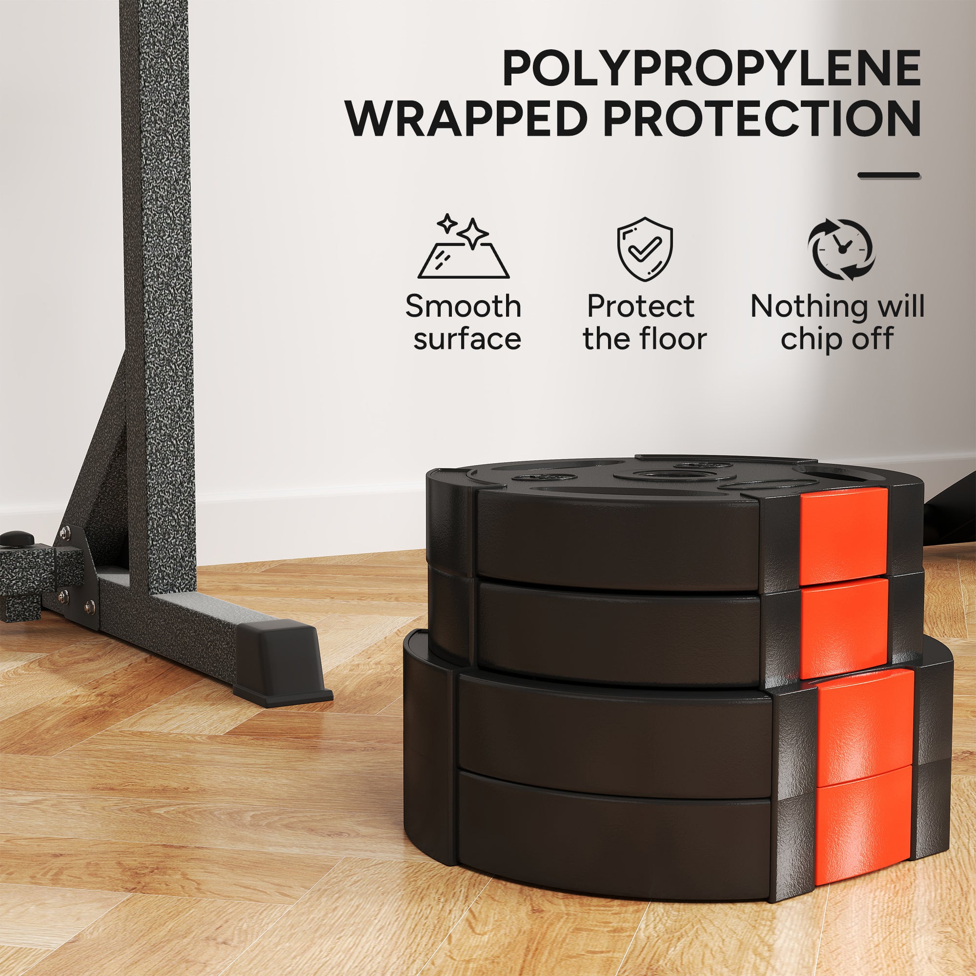 SPORTNOW Olympic Weight Plates Set, with Two 7.5kg and Two 5kg weights, Black