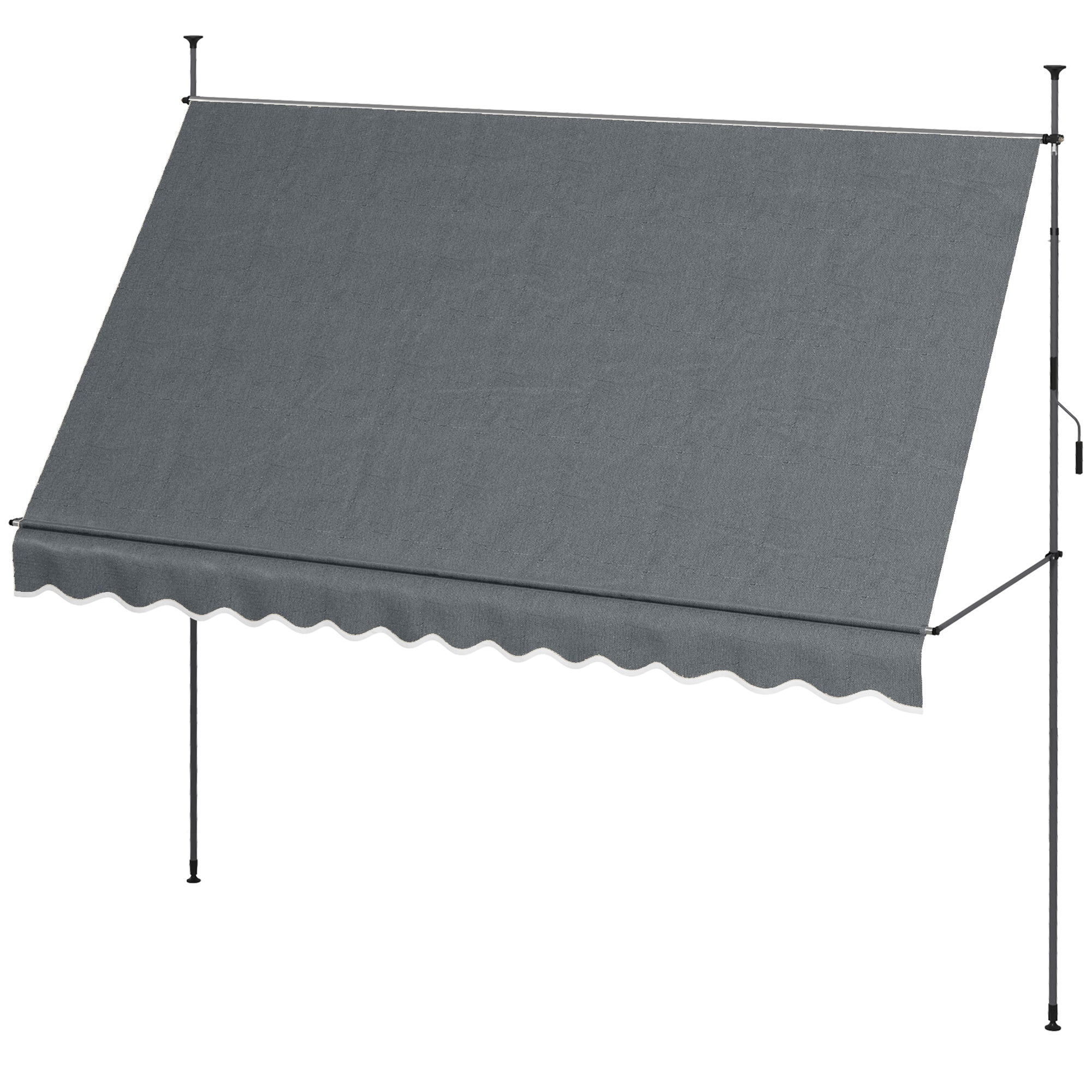 Outsunny 3.5 x 1.2m Manual Retractable Awning - Grey