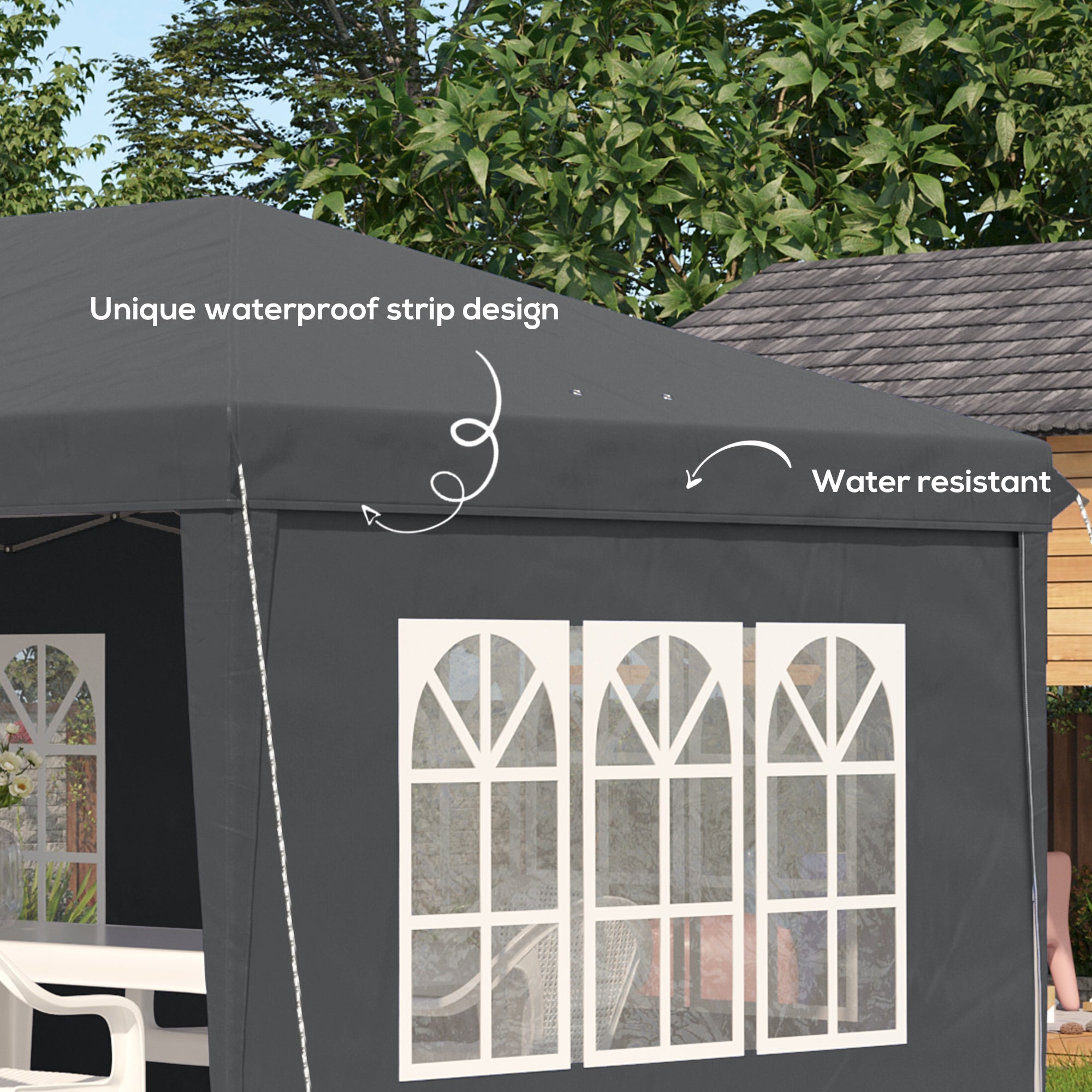 Outsunny 3 x 6m Pop-Up Gazebo, with Removable Walls - Grey - North Peak Garden Furniture
