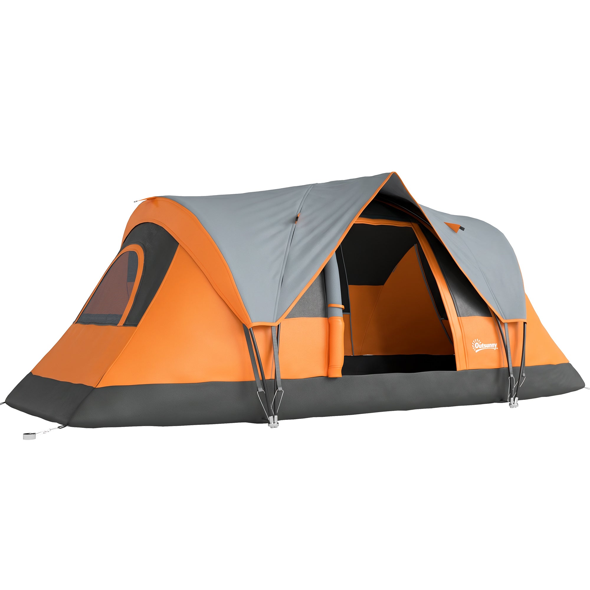 Outsunny 5-6 Man Dome Camping Tent - Orange