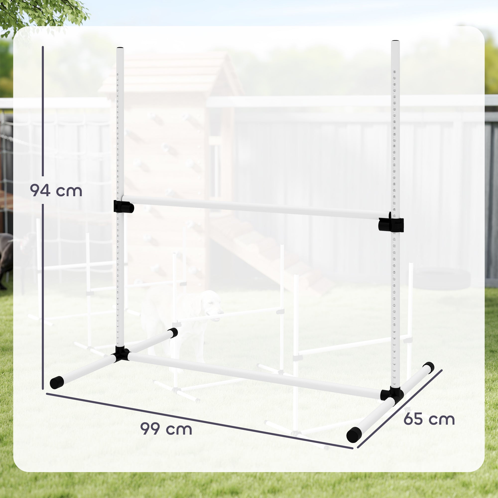 PawHut Dog Agility Equipment Training Height Adjustable Jumps Hurdle 4 Pieces with Carrying Bag for Outdoor