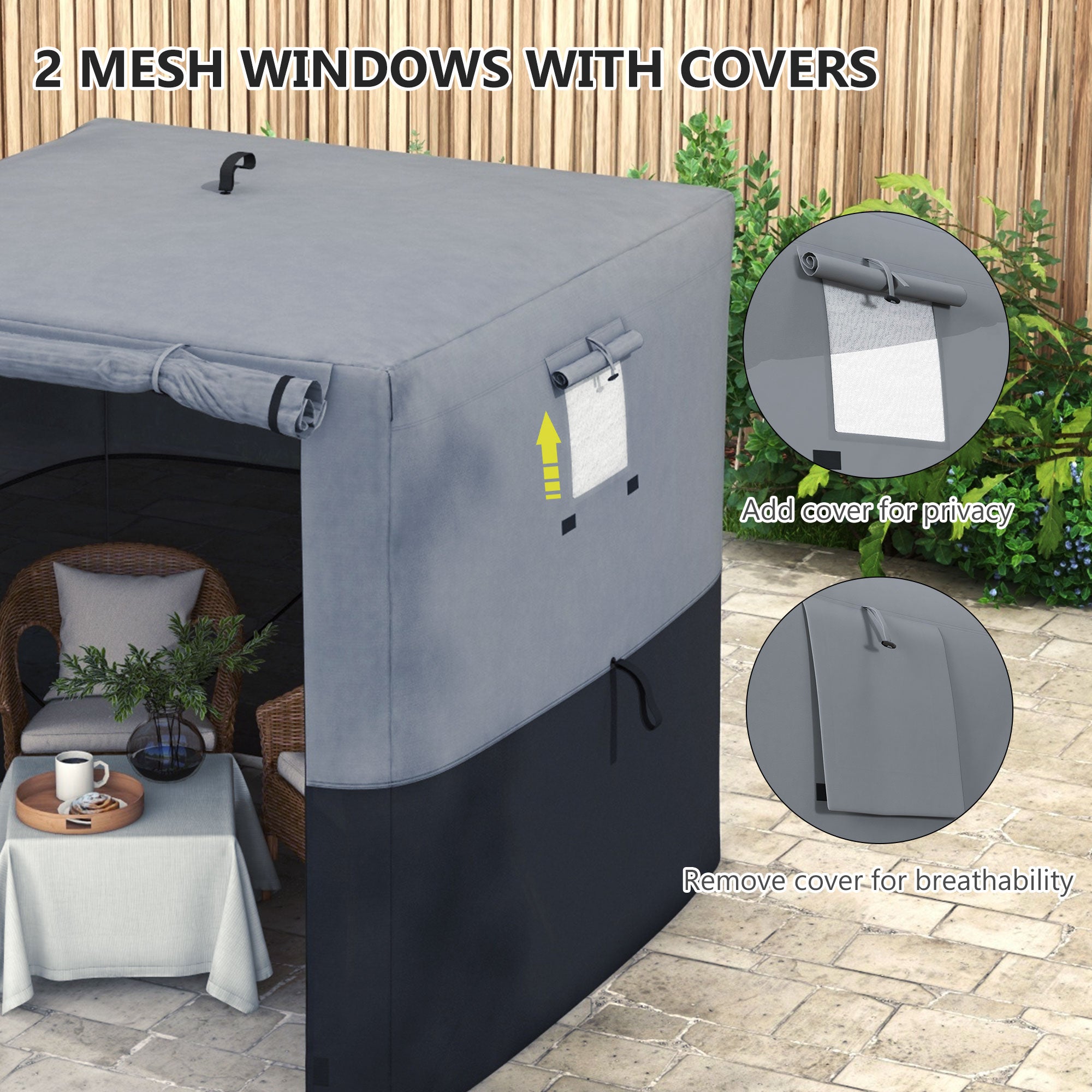 Outsunny 2 x 2m Pop-Up Gazebo, with Accessories - Black - North Peak Garden Furniture