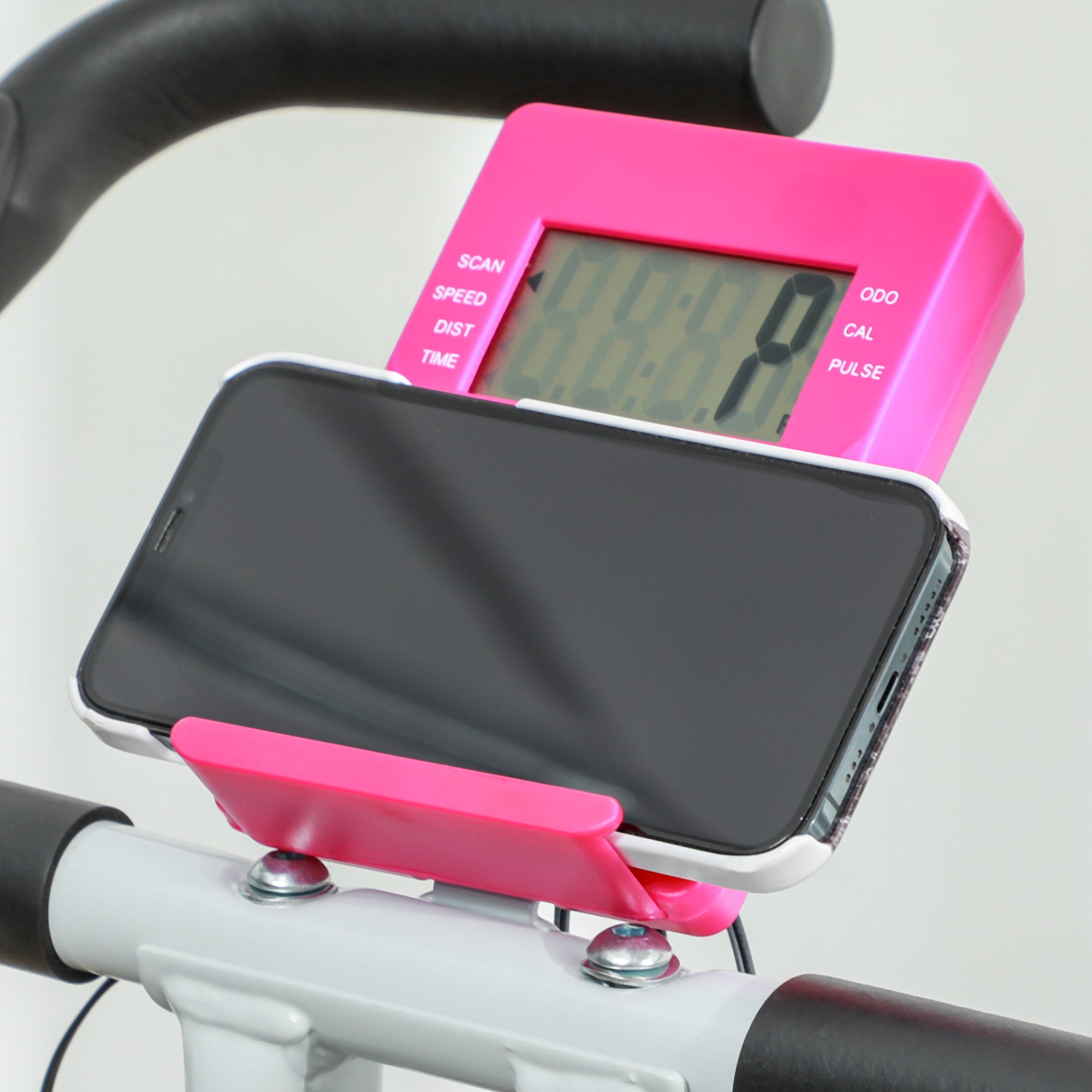 SPORTNOW Folding and Quiet Exercise Bike with 8-Level Magnetic Resistance and Heart Rate Sensor, for Home Gym, Pink and White - North Peak Garden Furniture