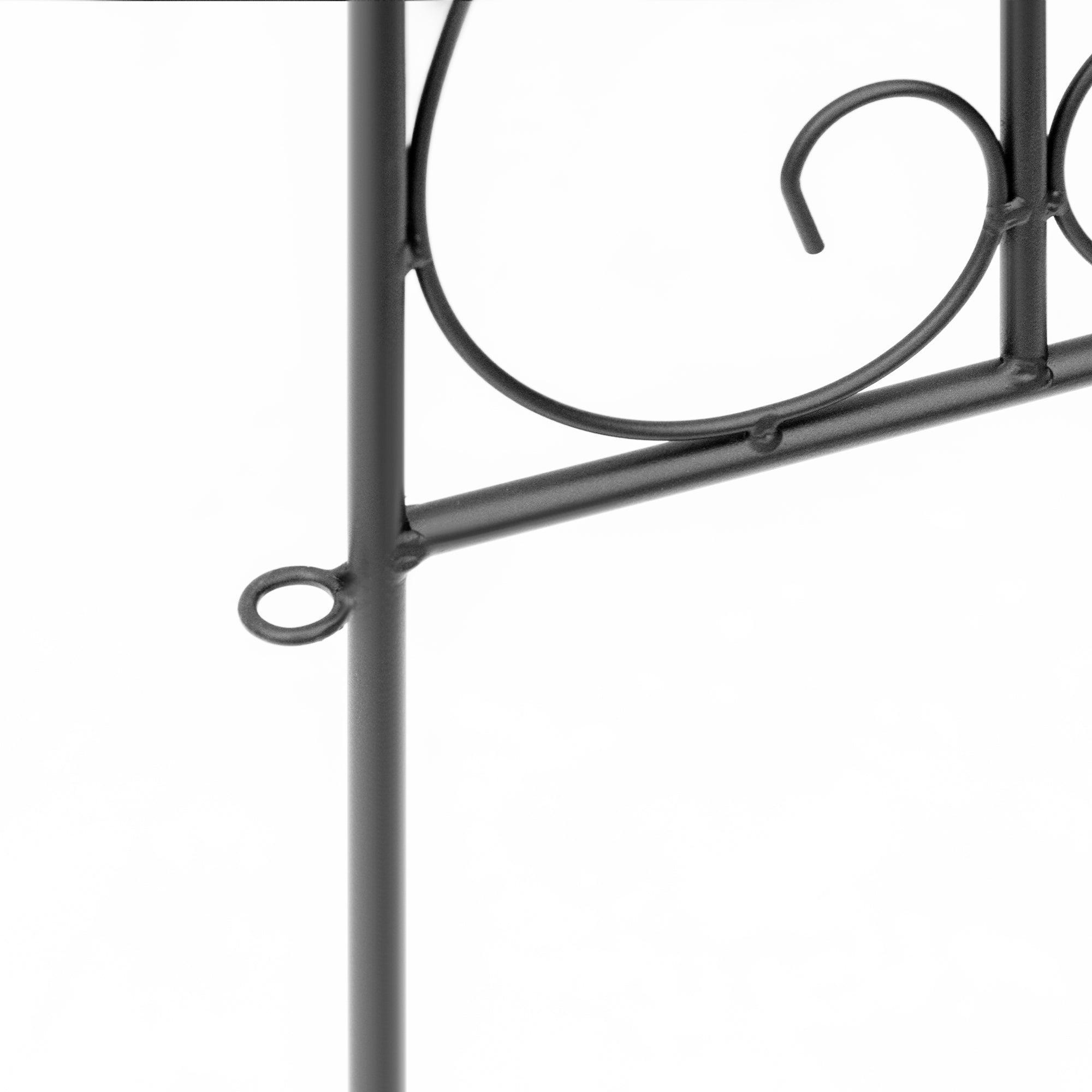 Outsunny Decorative Garden Fencing, 5PCs Outdoor Picket Fence Panels, Rustproof Metal Wire Landscape Flower Bed Border Edging Animal Barrier, Black - North Peak Garden Furniture