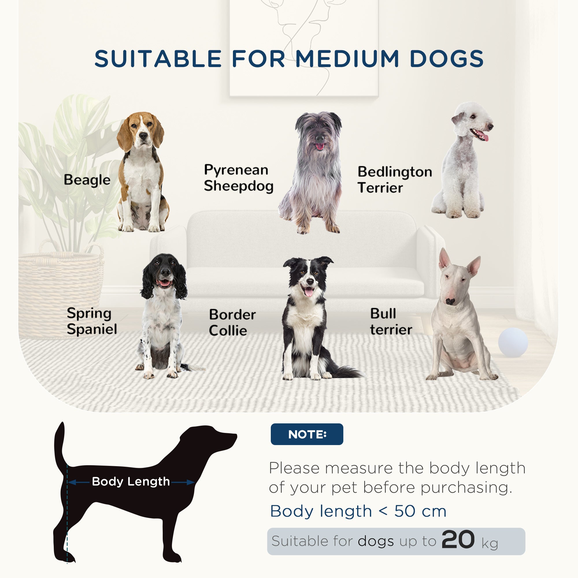 PawHut Pet Sofa for Medium Dogs, with Water-Resistant Fabric, Four Legs - Grey - North Peak Garden Furniture