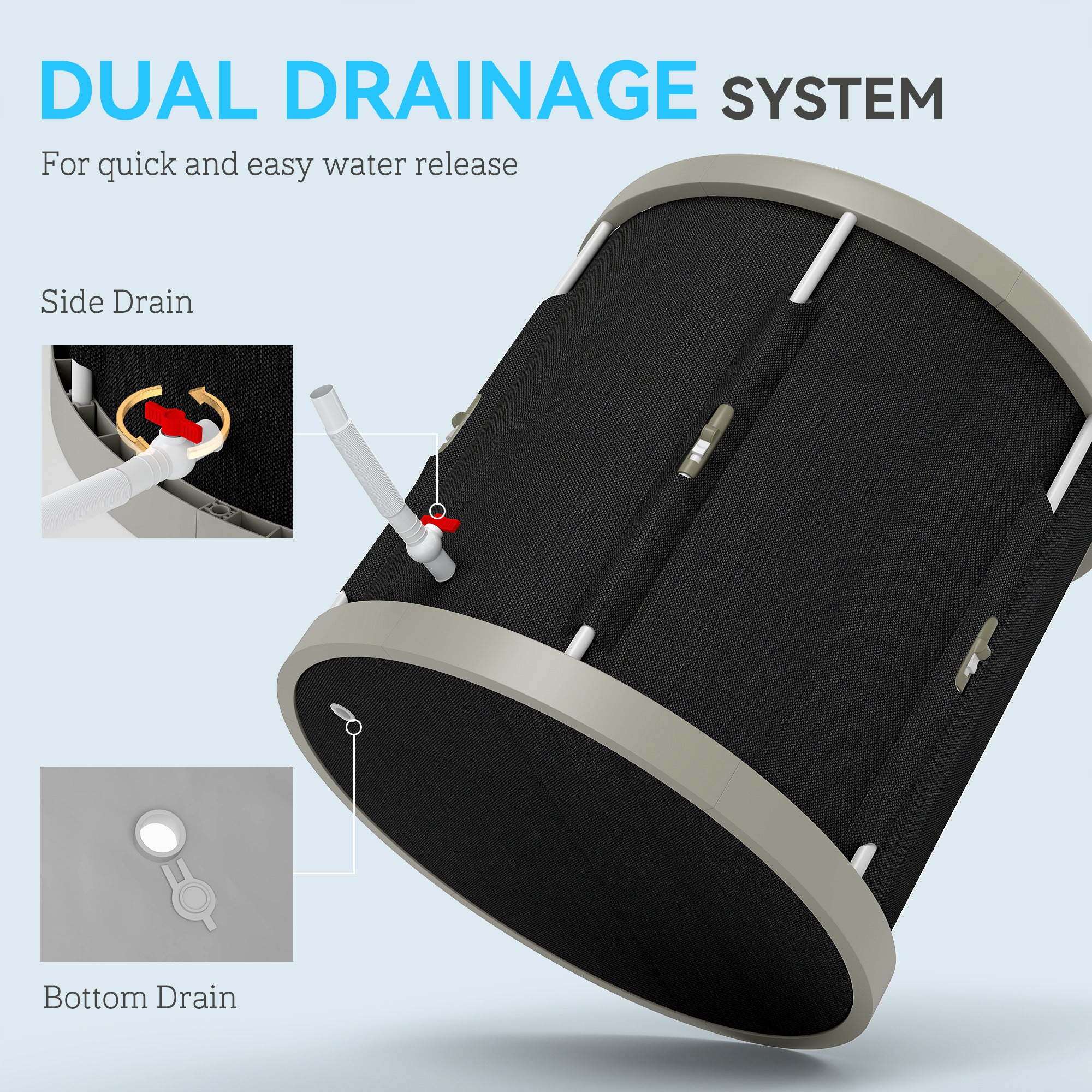 SPORTNOW Ice Bath Tub Outdoor, 210L Portable Cold Water Therapy Tub, Recovery Cold Plunge Pool with Lid, Cover and Carry Bag for Athletes, Black - North Peak Garden Furniture
