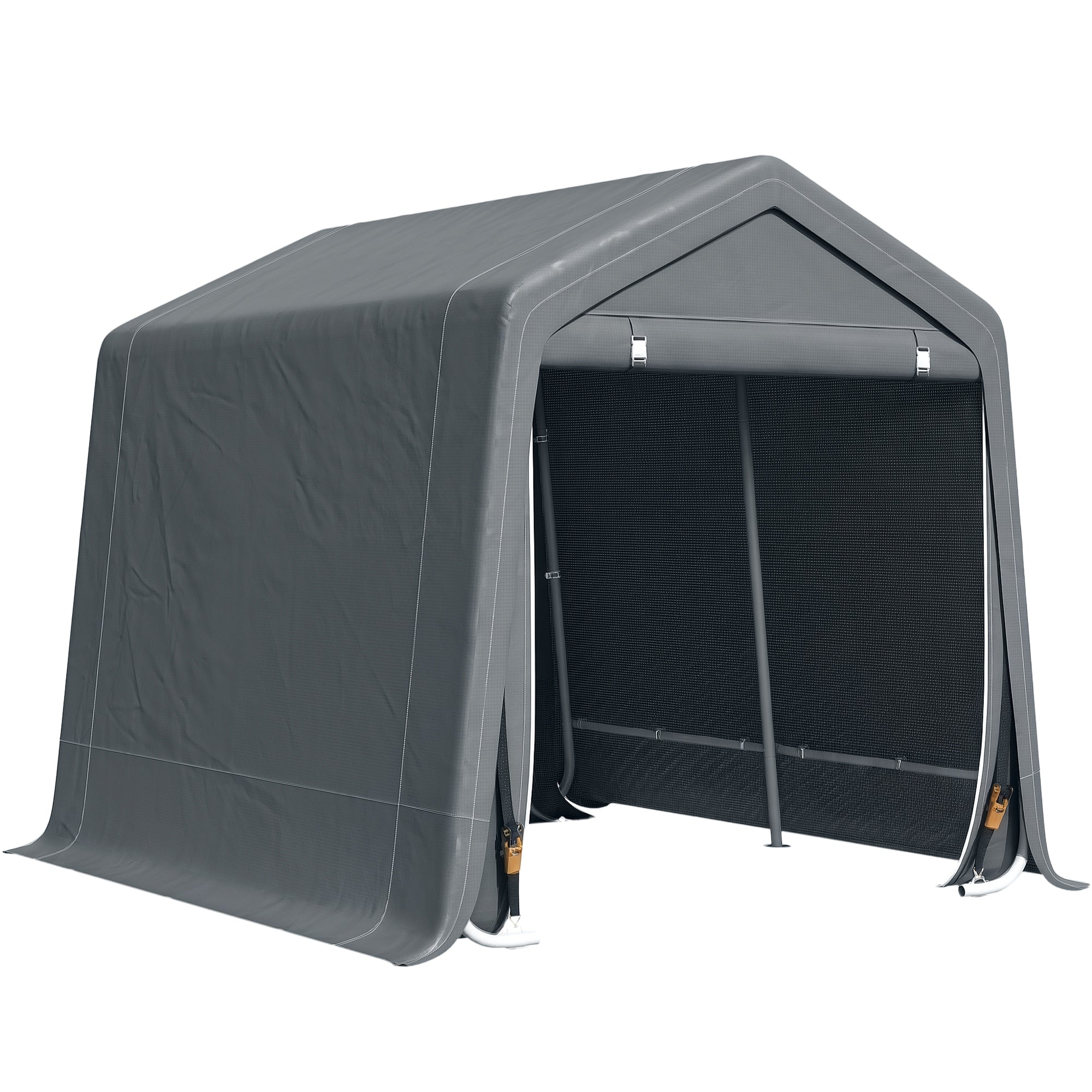 Outsunny 9 X 7.5ft Temporary Outdoor Equipment Shed - Dark Grey