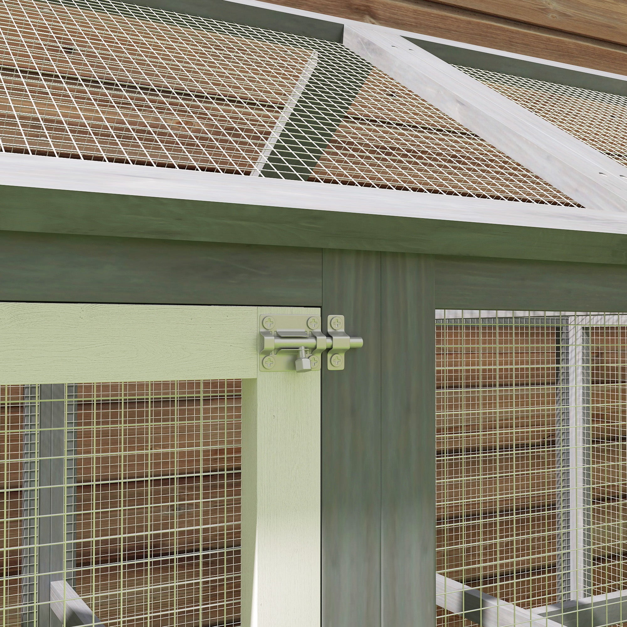 PawHut Large Chicken Run, Wooden Chicken coop, with Combinable Design - Wood Effect - North Peak Garden Furniture