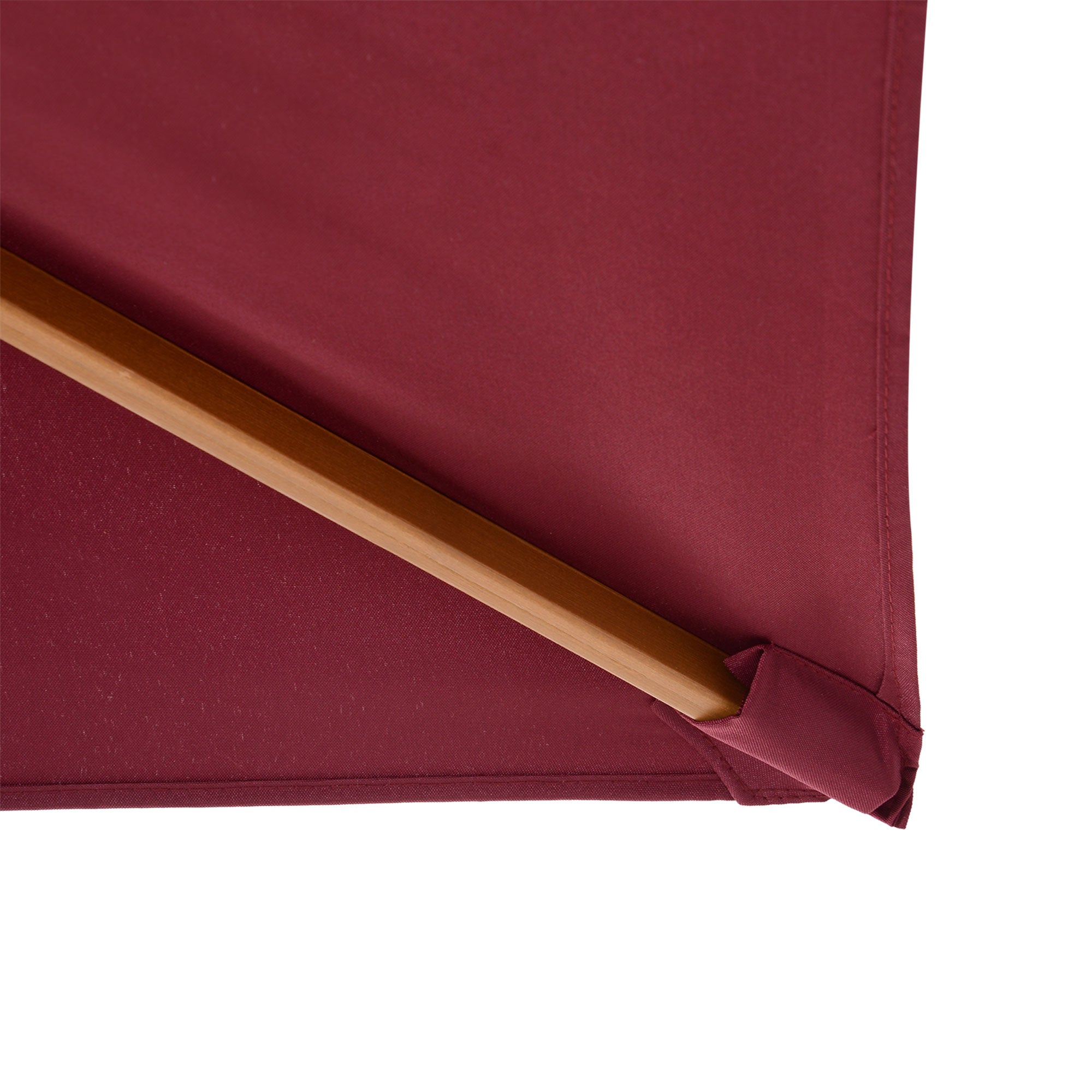 Outsunny Wooden Garden Parasol, 3m x 2m Sun Shade Patio Umbrella, Outdoor Canopy, Wine Red