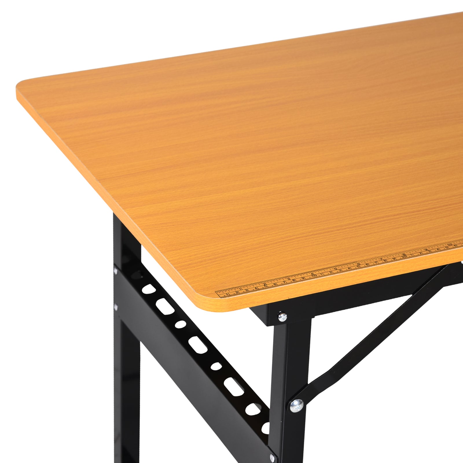 HOMCOM Foldable Garage Work Bench, Craft Table MDF Workstation, Heavy-duty Steel Frame with Ruler, Protractor - North Peak Garden Furniture