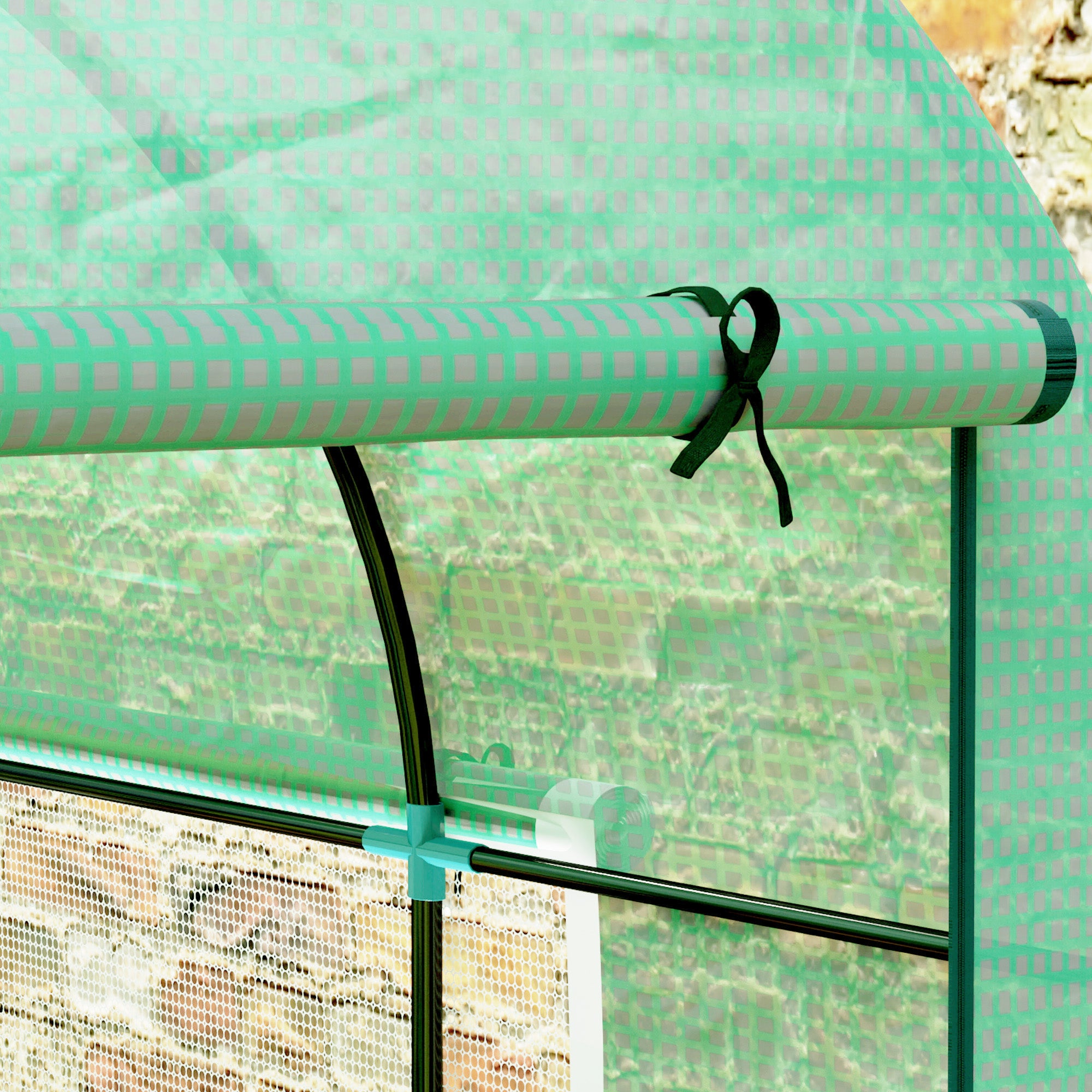 Outsunny 300 x 200cm Walk-In Polytunnel Greenhouse - Green - North Peak Garden Furniture