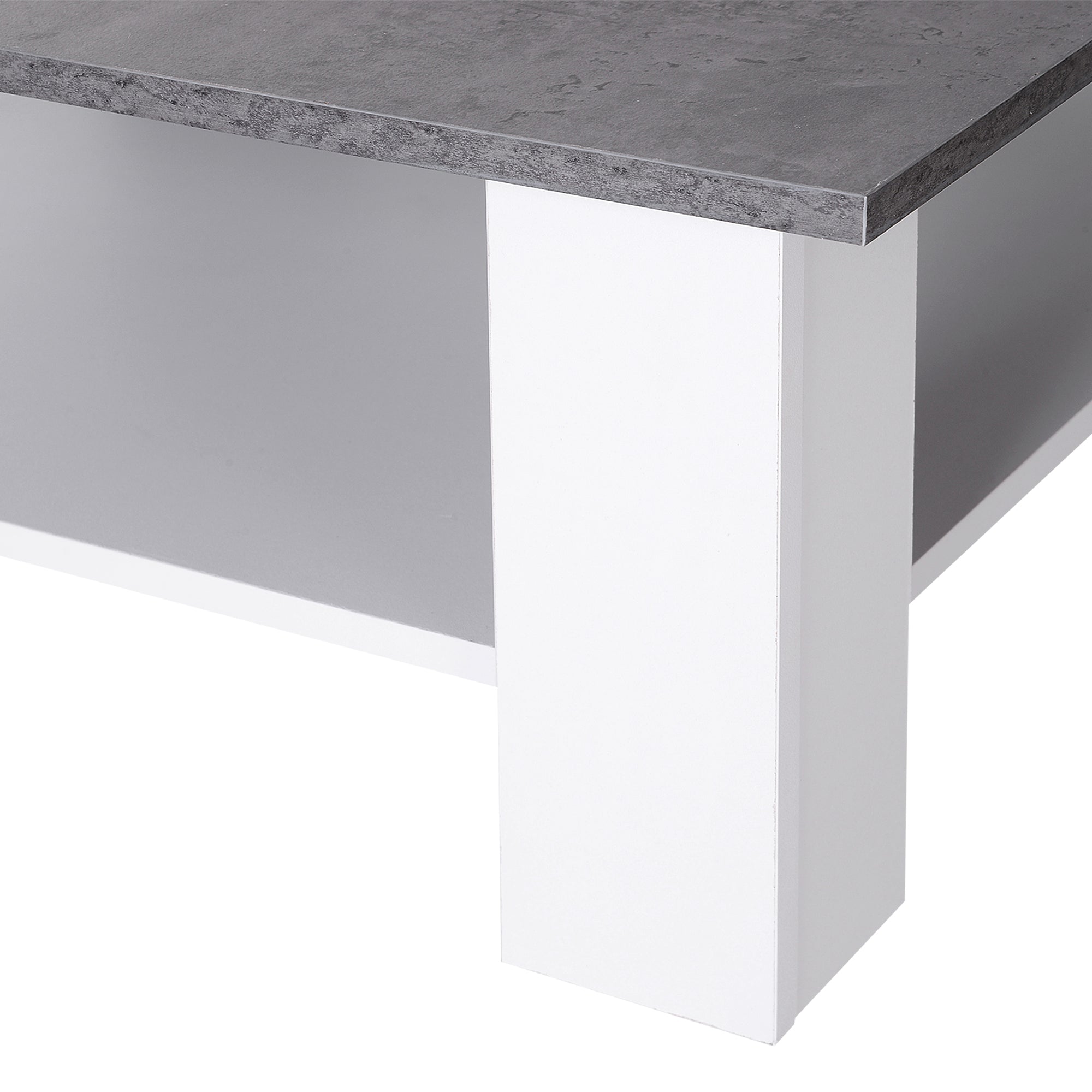 HOMCOM Square Coffee Table, Wooden Coffee Table with Storage, Cocktail Center Tea Table for Home Office, 80W x 80D x 31.5Hcm, Grey and White - North Peak Garden Furniture