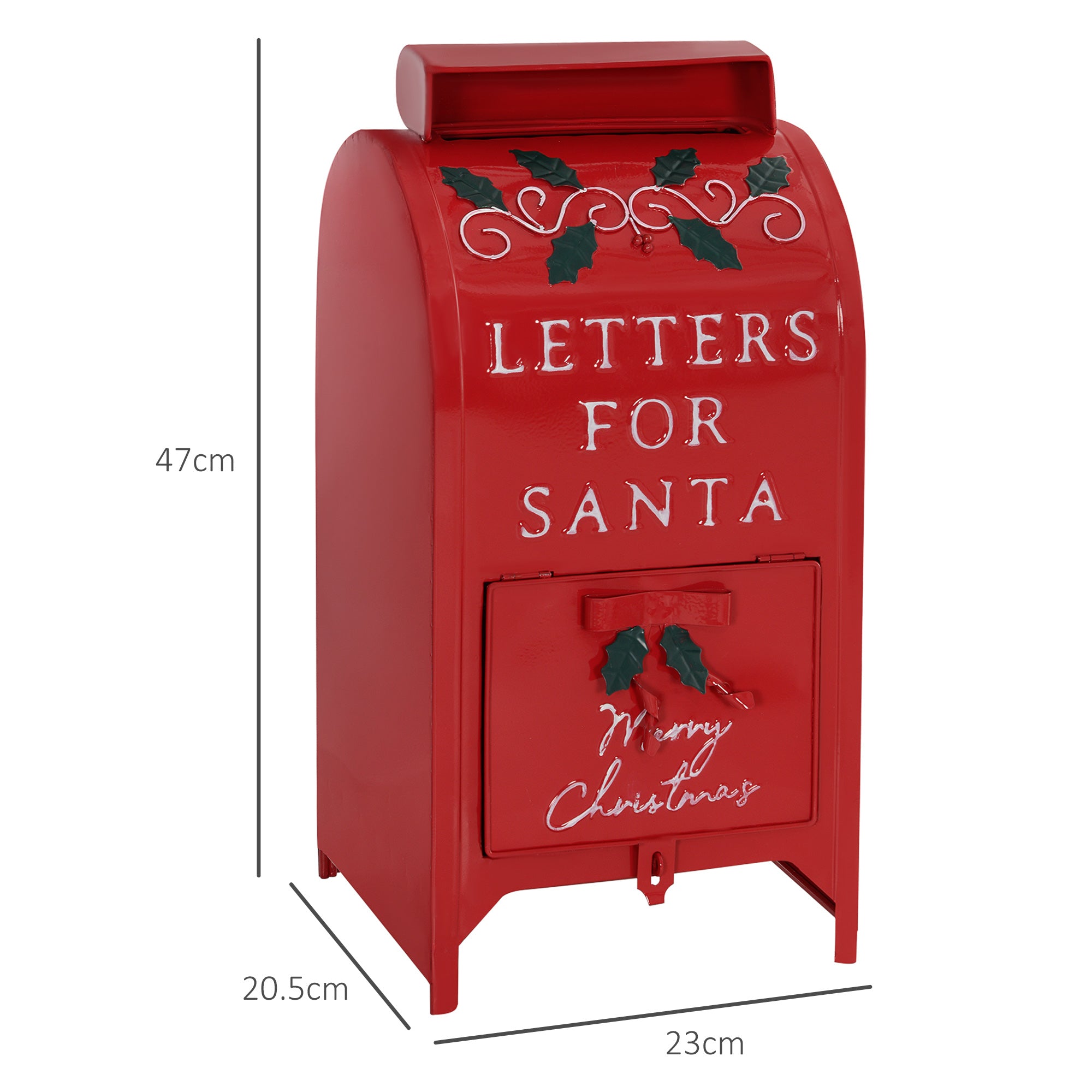 HOMCOM A5 Christmas Letter Postbox - Red/White - North Peak Garden Furniture