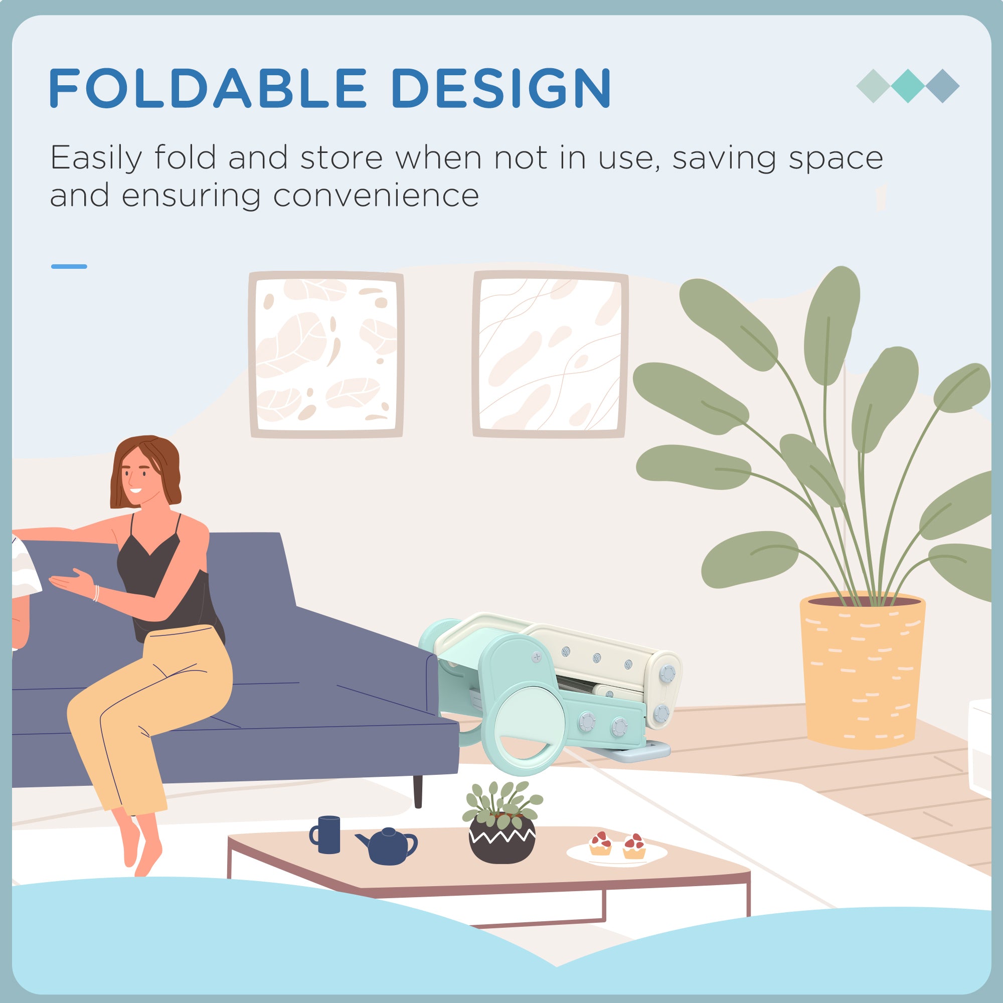 AIYAPLAY Foldable Kids Slide, Freestanding Baby Slide, for Ages 1.5-3 Years - North Peak Garden Furniture