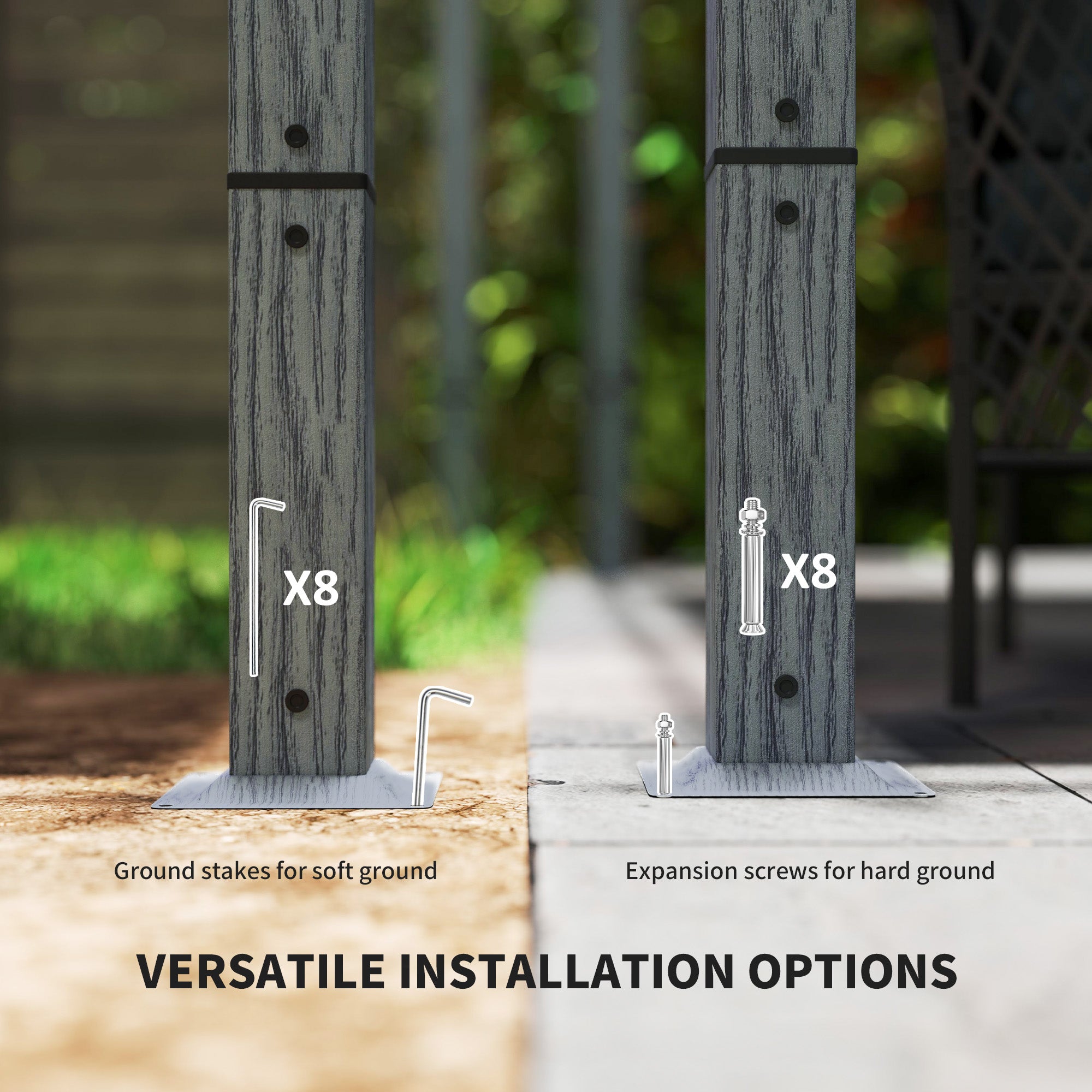 Outsunny 3 x 3 m Retractable Roof Pergola - Grey - North Peak Garden Furniture