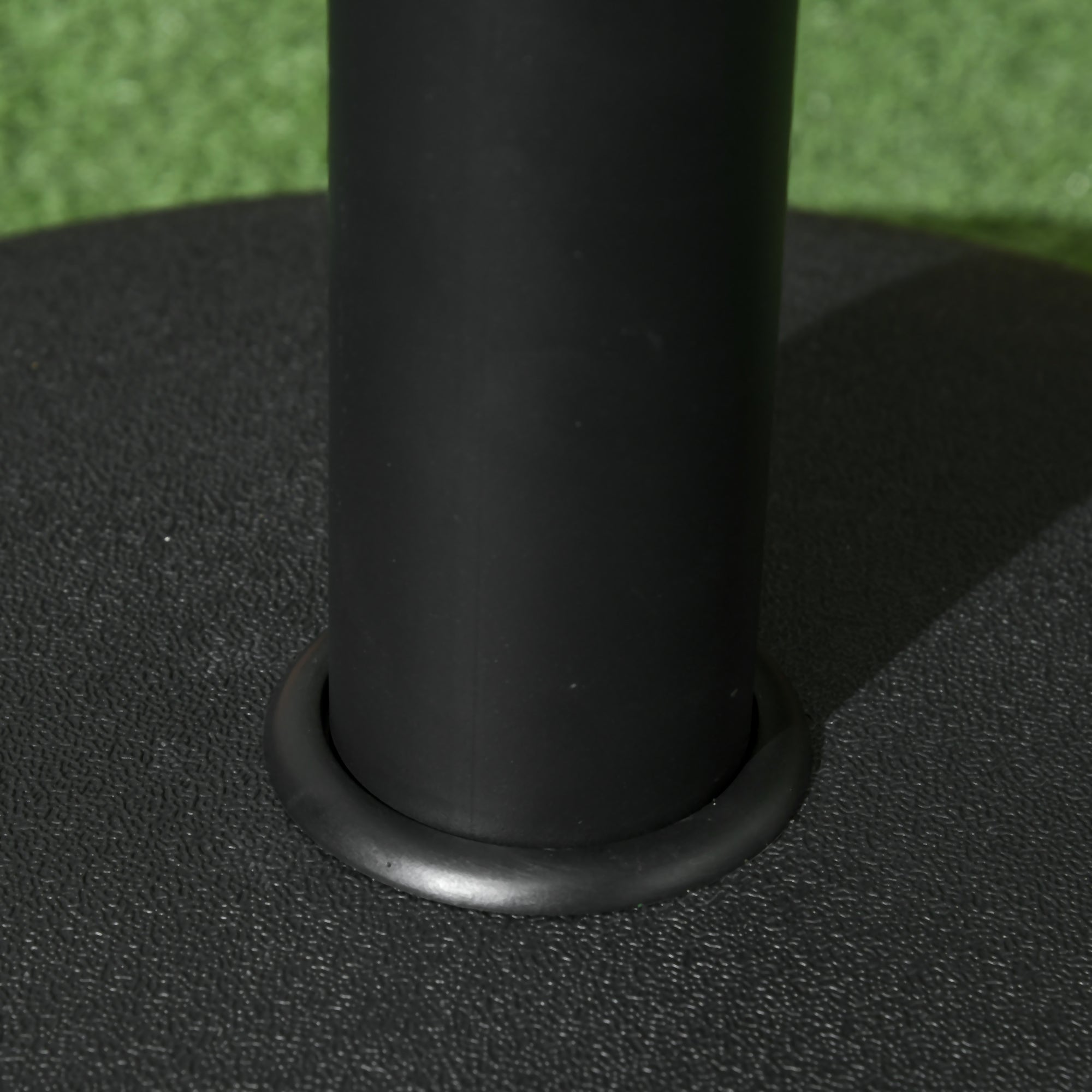 Outsunny 25kgs Round Parasol Base Concrete Umbrella Weight Stand Patio Outdoor Black Dia 49cm - North Peak Garden Furniture