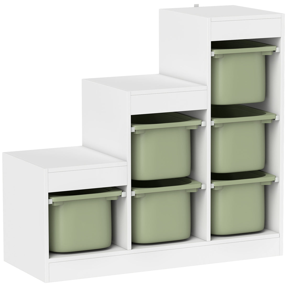 AIYAPLAY Toy Storage Organiser, Three-Layer Kids Toy Storage Units, with Removable Bins, for Ages 3-8 Years, Green