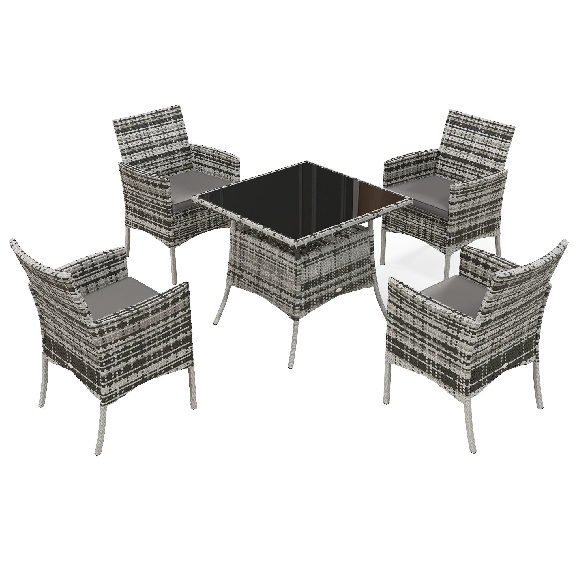 Outsunny Five-Pieces Rattan Dining Set