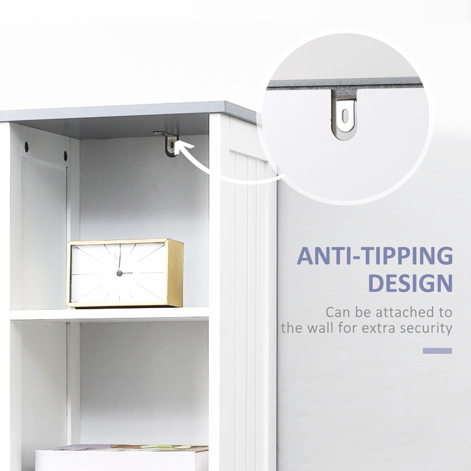 kleankin Tall Bathroom Storage Cabinet with 3 Tier Shelf, Cupboard, Drawer, Door, Freestanding Linen Tower, Slim Side Organizer, White - North Peak Garden Furniture
