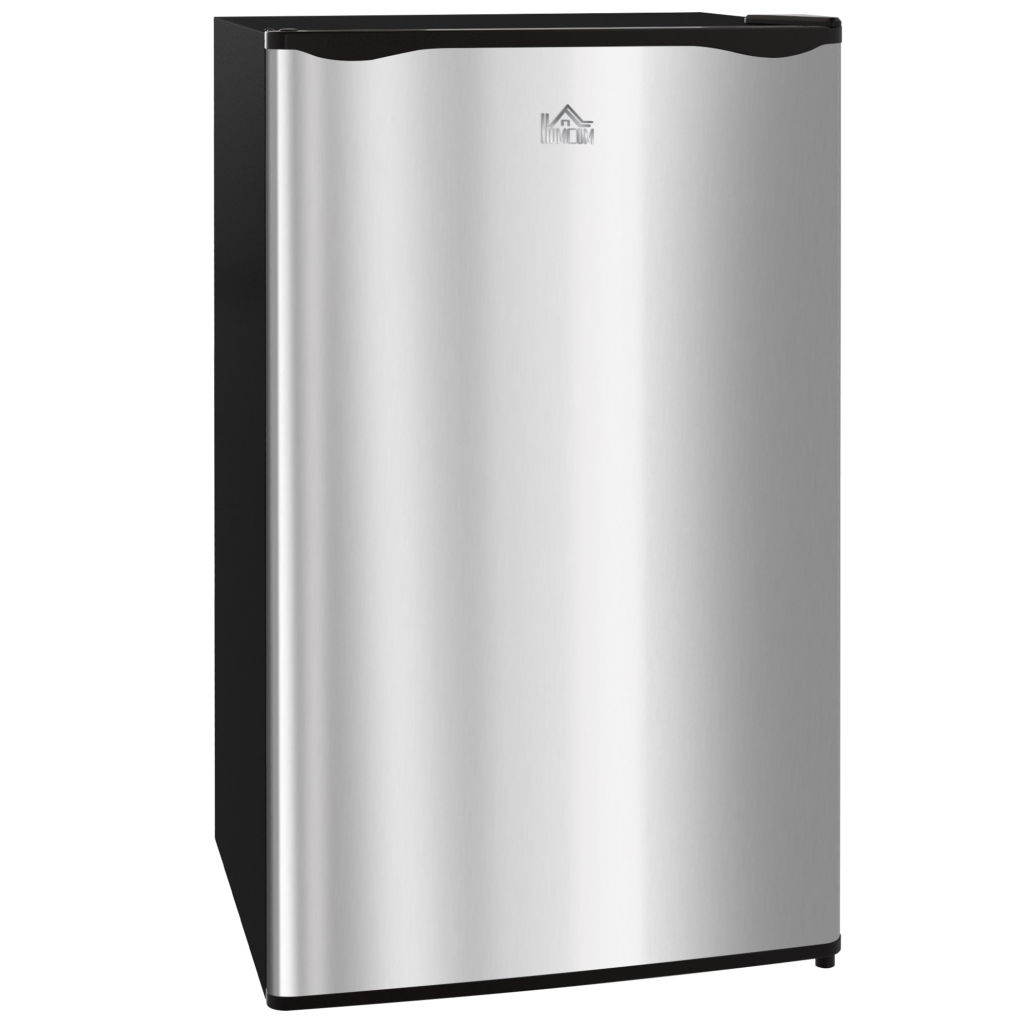 HOMCOM 91 Litre Freestanding Under Counter Fridge Freezer, Small Fridge with Chiller Box, Adjustable Thermostat, 47.5cm Wide, Silver Tone - North Peak Garden Furniture